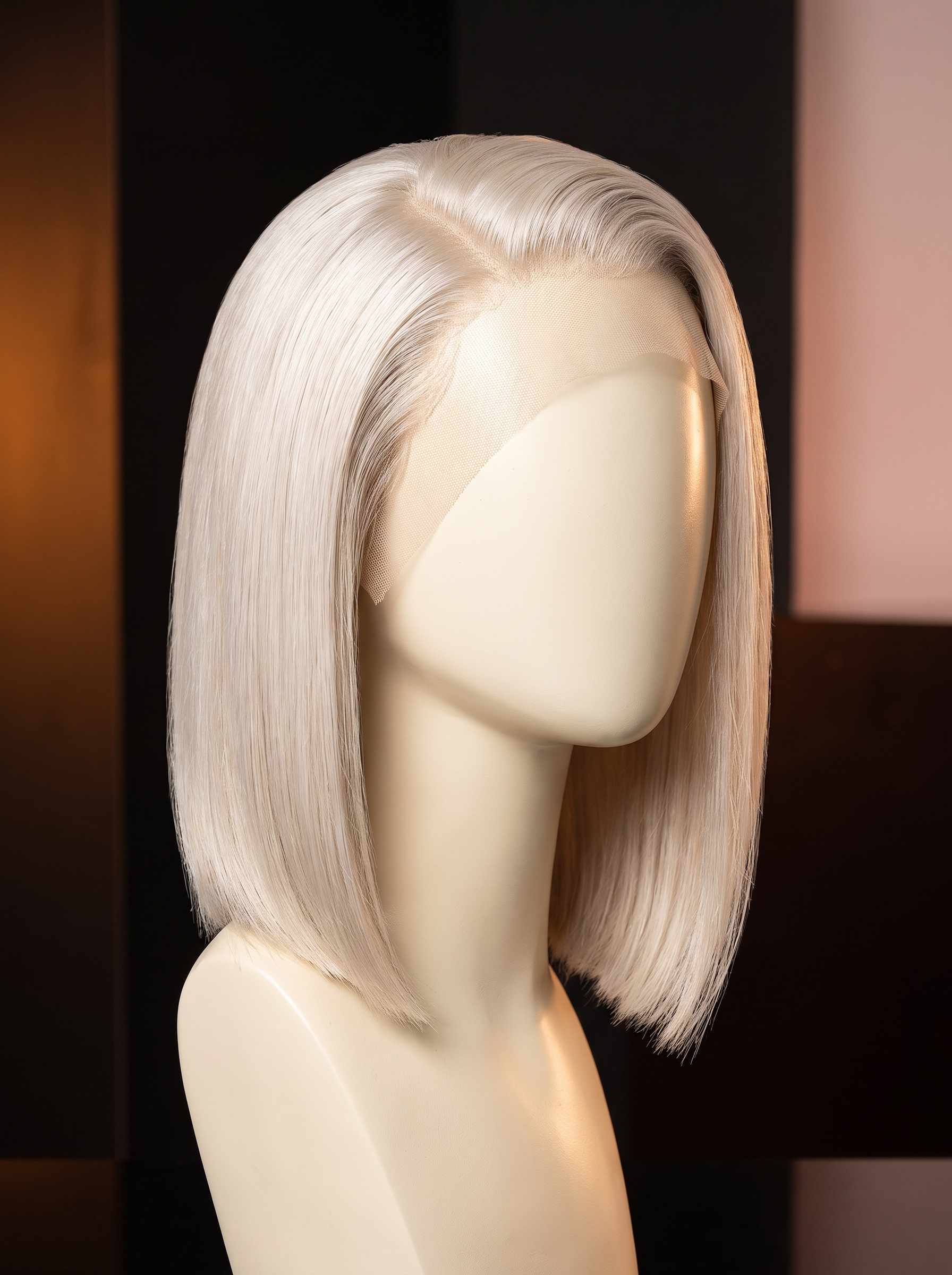 Cindarello Midnight Ice™ Platinum Blonde Straight Bob Wig – 13x4 Lace Front, Pre-Plucked Human Hair, 14”