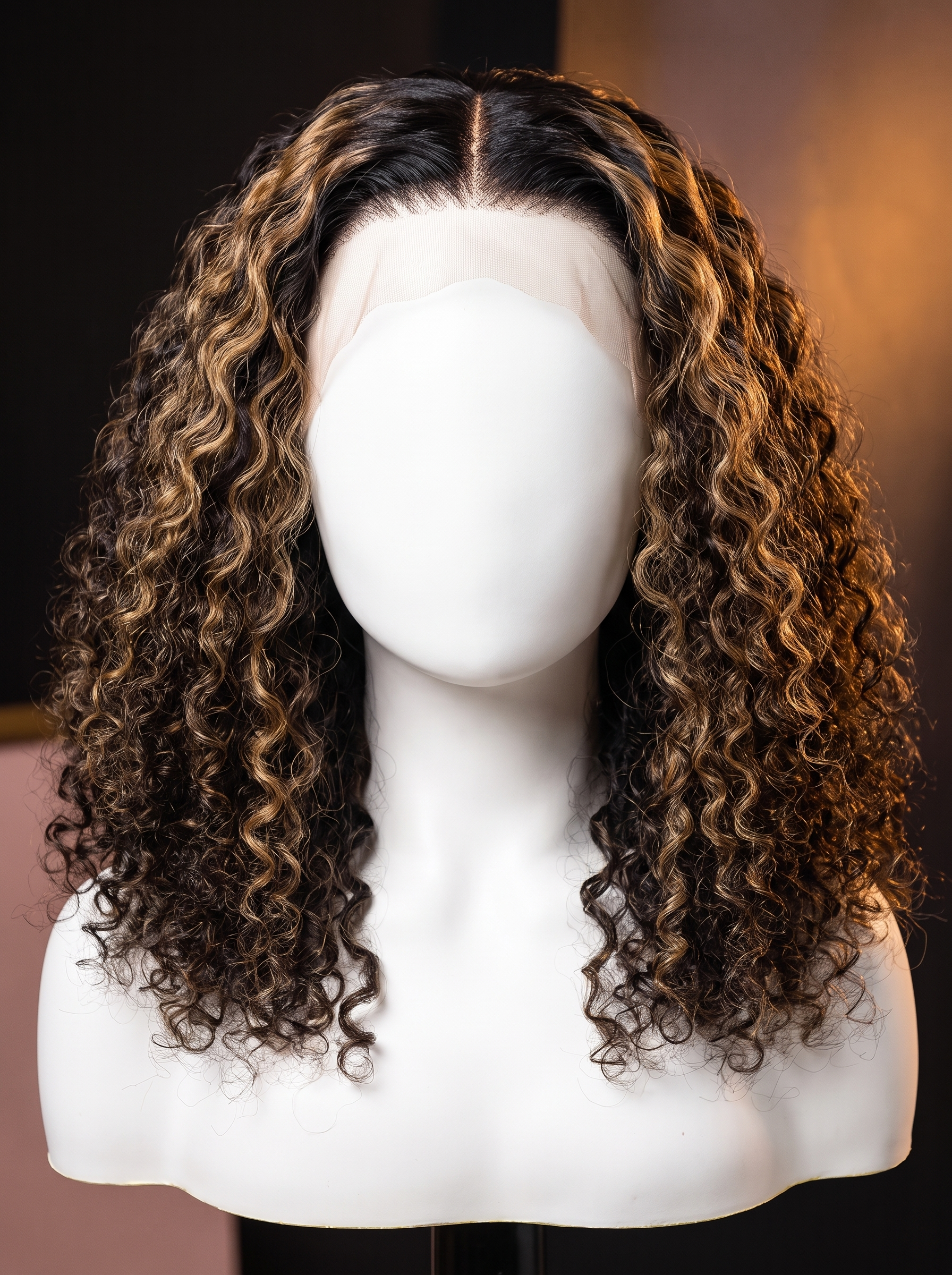 Cindarello Golden Hour Curl™ Balayage Curly Glueless Wig – 7x5 Lace, 12”, 180% Density Human Hair
