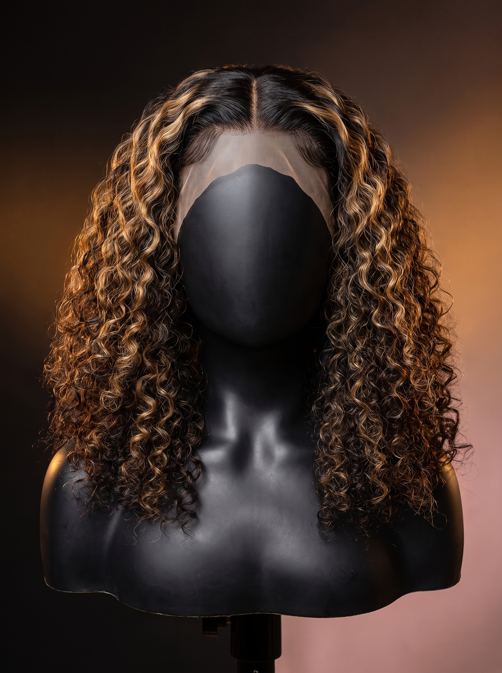Cindarello Golden Hour Curl™ Balayage Curly Glueless Wig – 7x5 Lace, 12”, 180% Density Human Hair