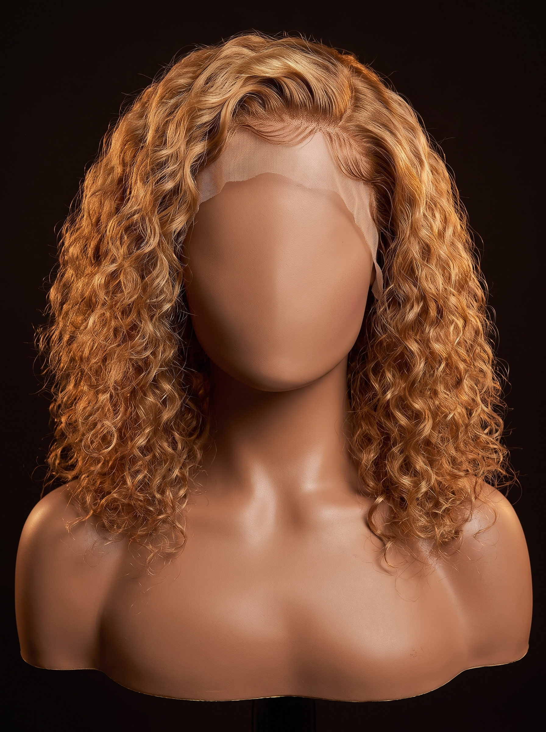 Cindarello Gilded Carriage™ Honey Blonde Deep Wave Bob Wig – 13x4 Lace Front, 14”, 150% Density Human Hair