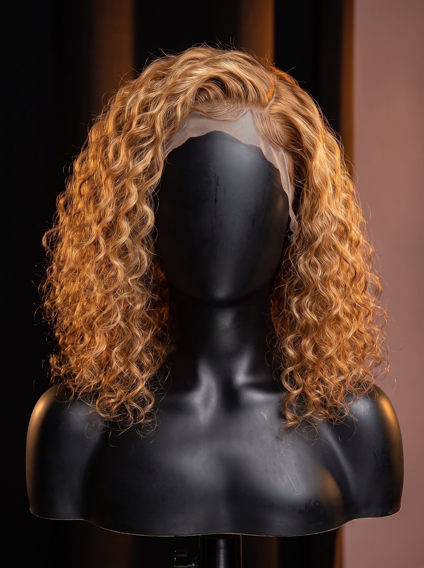 Cindarello Gilded Carriage™ Honey Blonde Deep Wave Bob Wig – 13x4 Lace Front, 14”, 150% Density Human Hair