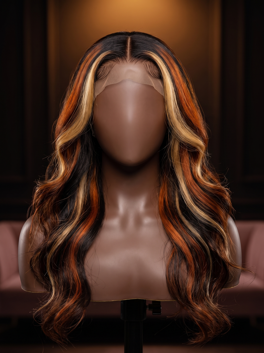 Cindarello Emberglass™ Ginger & Honey Blonde Highlight Body Wave Wig – 13x4 HD Lace Front, 24”, 180% Density Human Hair
