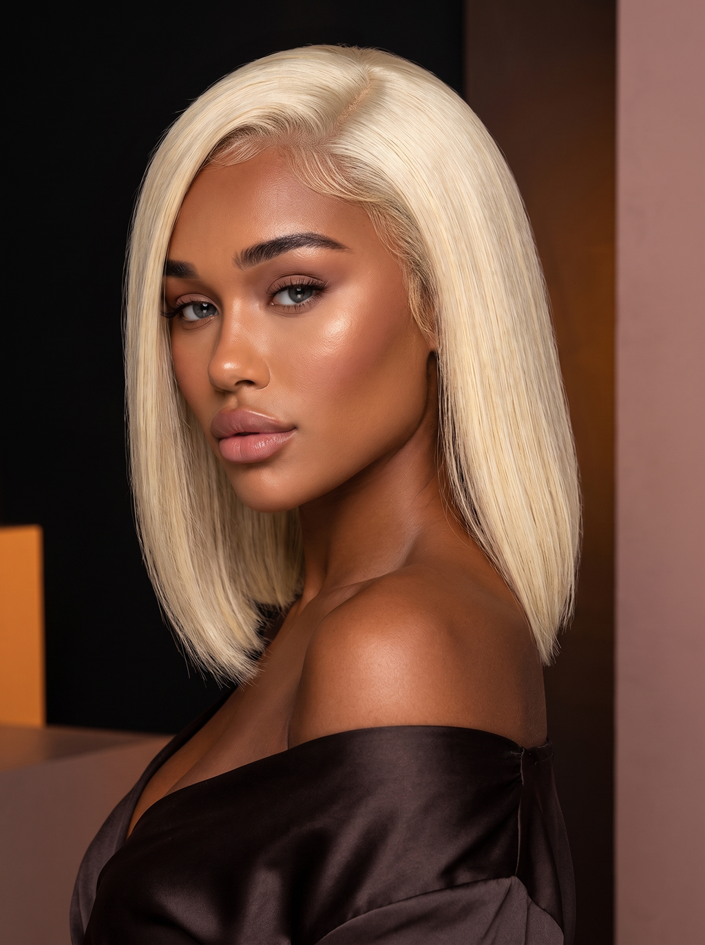Cindarello Glasslight Bob™ 613 Blonde Straight Bob Wig – 13x4 HD Lace Front, 10”, 200% Density Human Hair