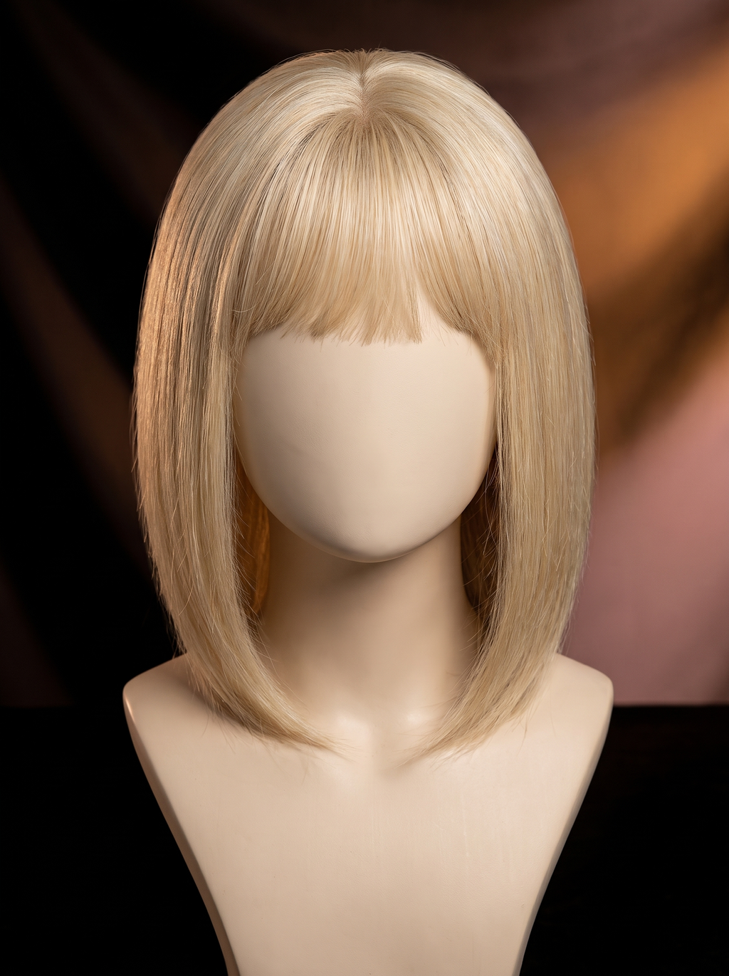 Cindarello Hidden Crown™ Ash & Bleach Blonde Human Hair Topper with Bangs – 6”, 10×12 cm Silk Base, 130% Density