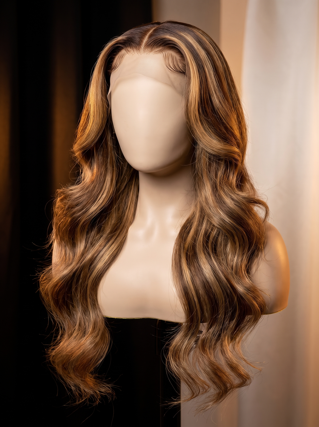 Cindarello Honey Veil™ Highlight Body Wave Wig – 13x6 HD Lace Front, 26”, 180% Density Human Hair