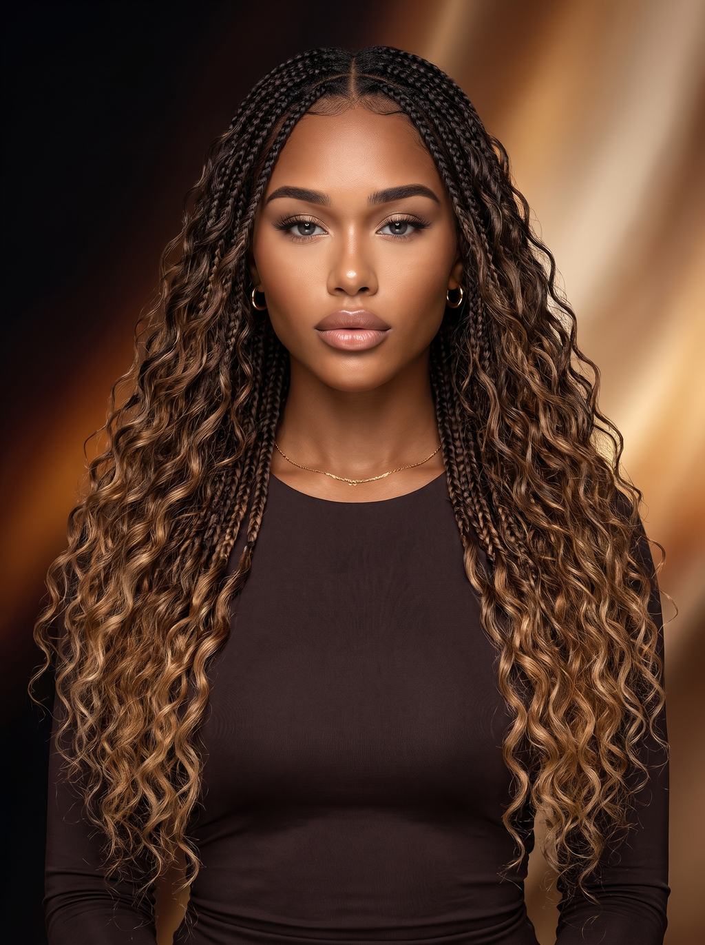 Cindarello Honey Mocha Braid™ 4/27 Ombre Deep Wave Human Braiding Hair – 22”, 2 Bundles, 100g