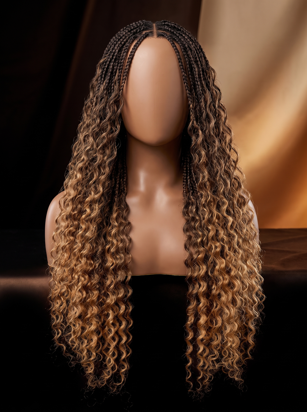 Cindarello Honey Mocha Braid™ 4/27 Ombre Deep Wave Human Braiding Hair – 22”, 2 Bundles, 100g