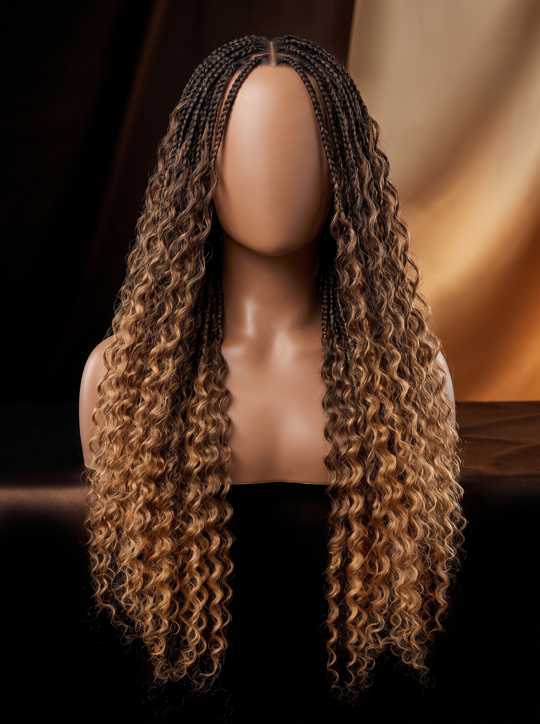 Cindarello Honey Mocha Braid™ 4/27 Ombre Deep Wave Human Braiding Hair – 22”, 2 Bundles, 100g