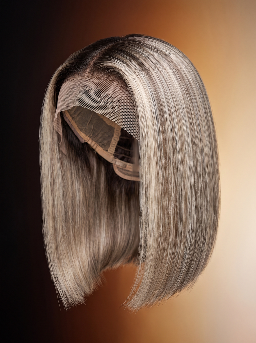 Cindarello Silver Veil™ Balayage Ash Blonde Bob Wig – 13x4 HD Lace Front, 12”, 180% Density Human Hair