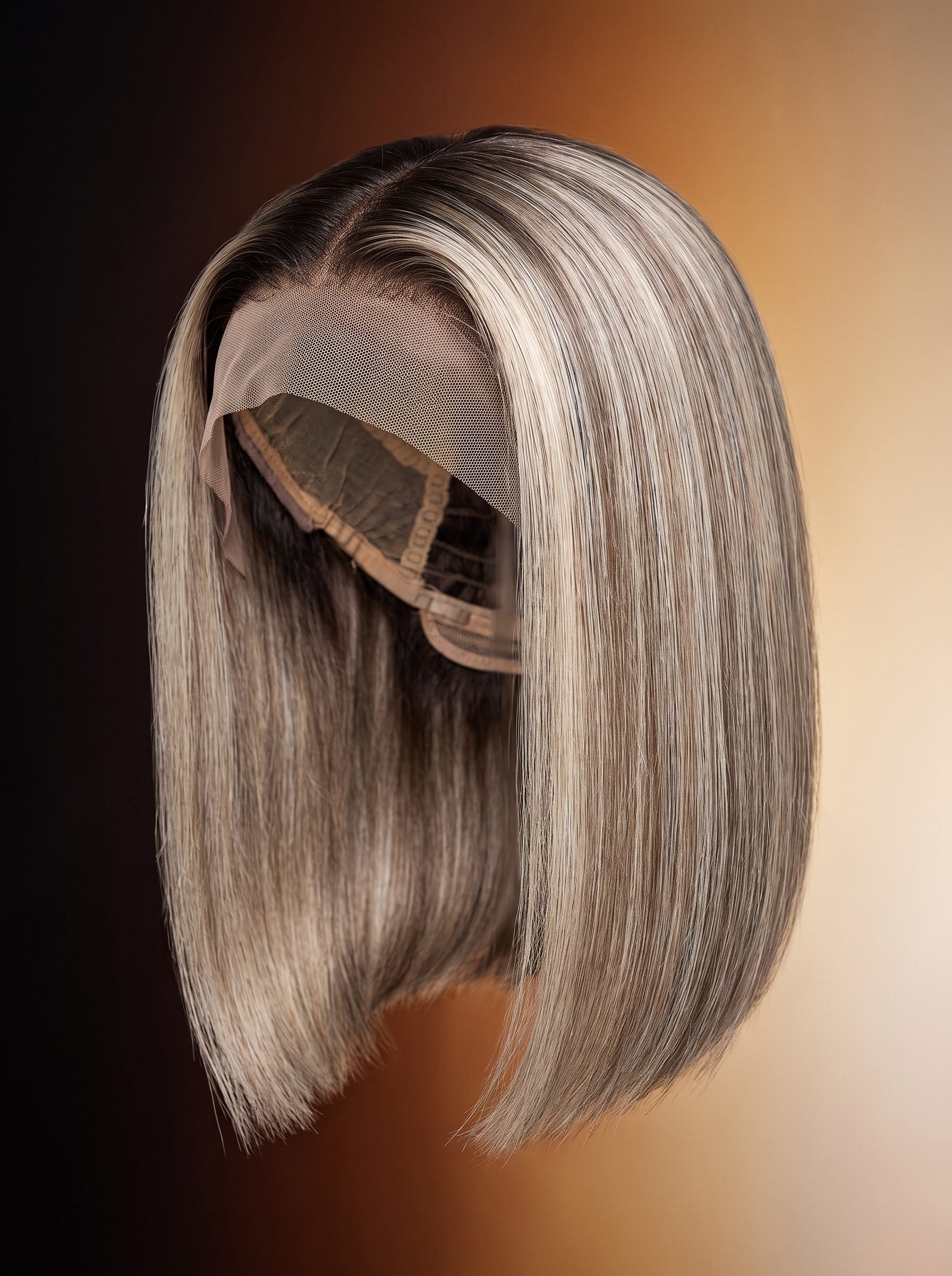 Cindarello Silver Veil™ Balayage Ash Blonde Bob Wig – 13x4 HD Lace Front, 12”, 180% Density Human Hair