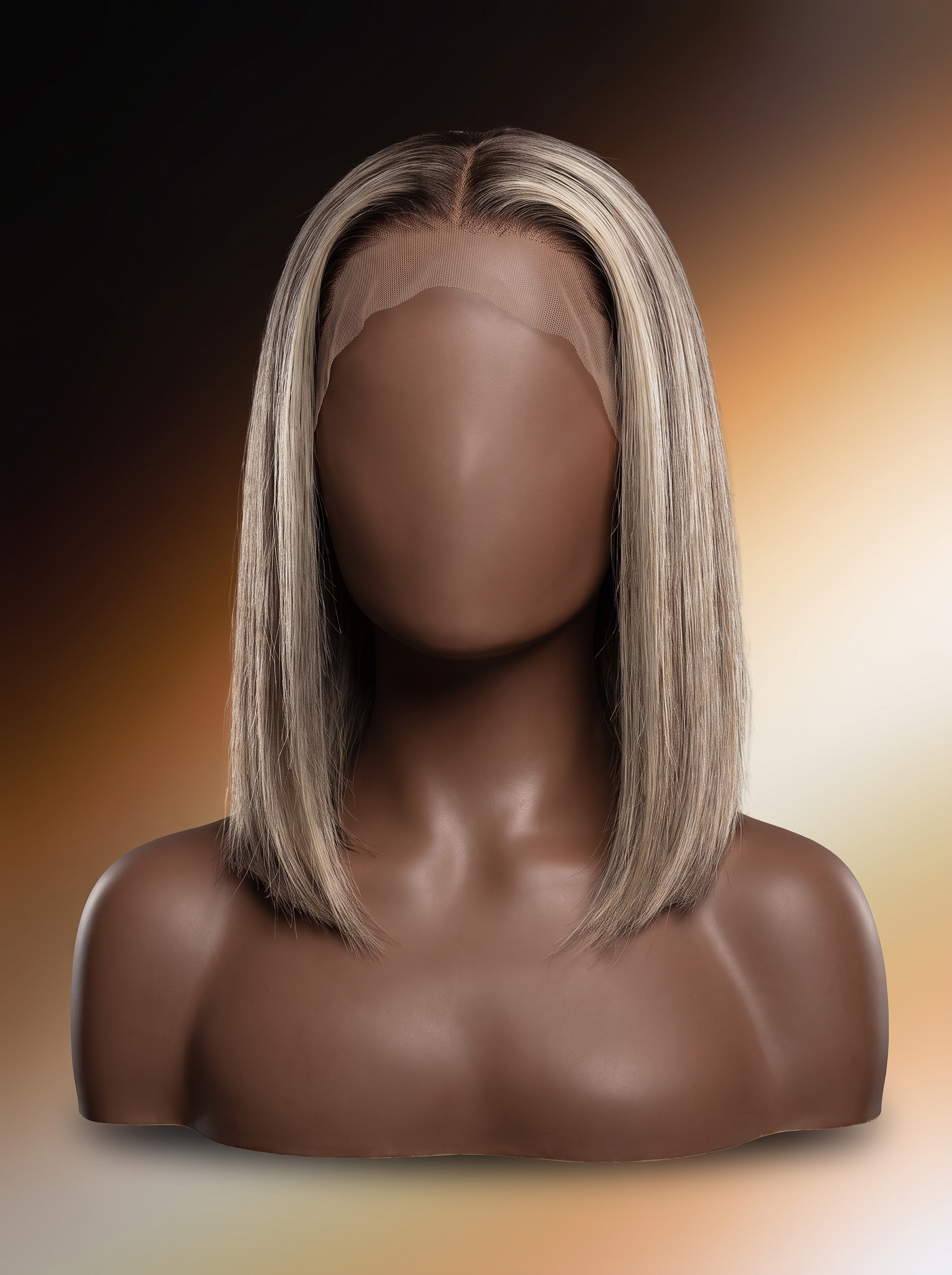 Cindarello Silver Veil™ Balayage Ash Blonde Bob Wig – 13x4 HD Lace Front, 12”, 180% Density Human Hair