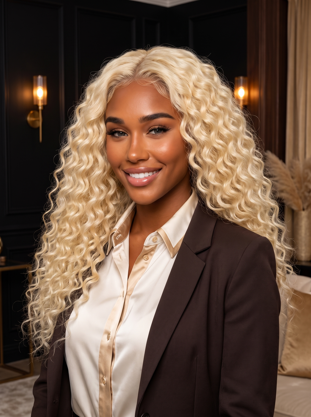 Cindarello Golden Tide™ 613 Blonde Deep Wave Bundles with 4x4 Lace Closure – 10/12/14 + 10” Human Hair Set