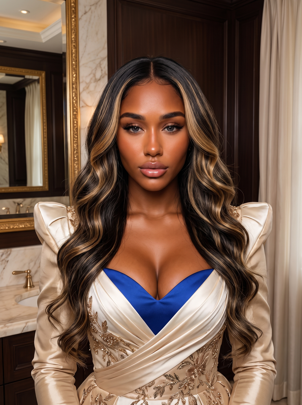 Cindarello Honey Noir Wave™ P1B/27 Highlight Body Wave Human Hair Bundle – 26”, 95–100g