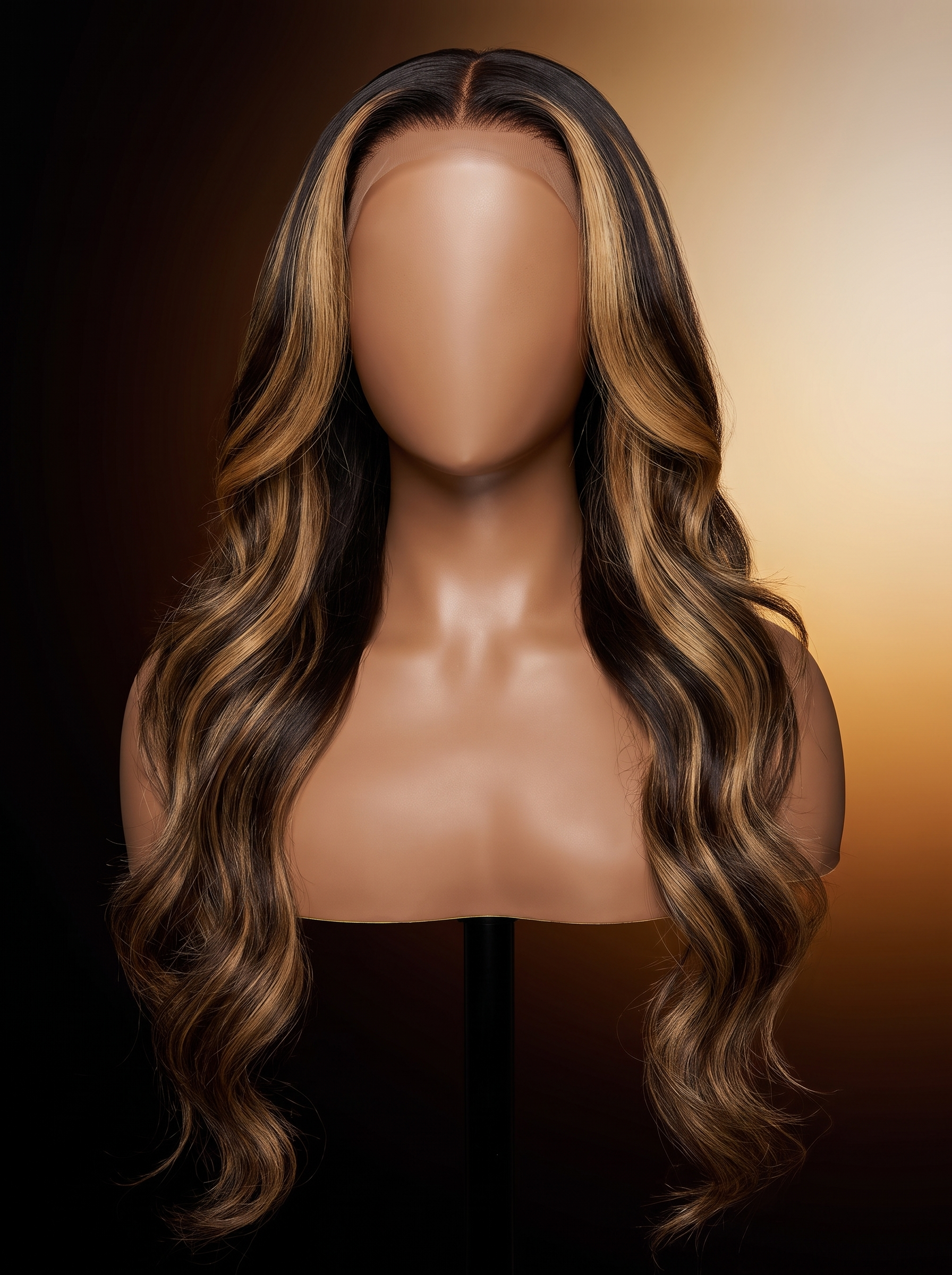 Cindarello Honey Noir Wave™ P1B/27 Highlight Body Wave Human Hair Bundle – 26”, 95–100g