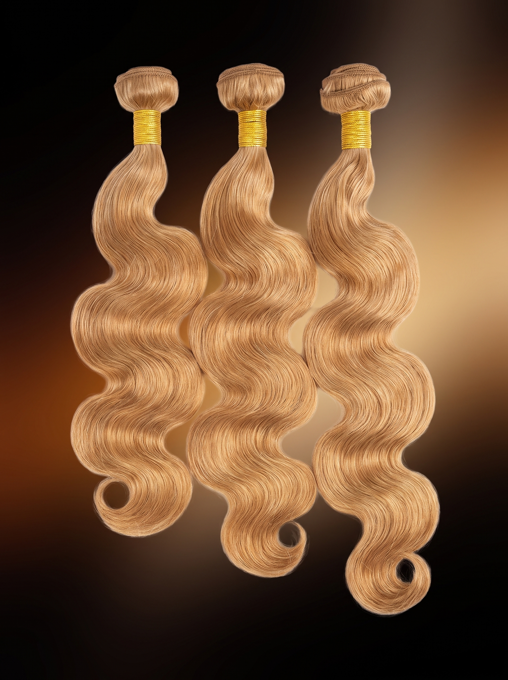 Cindarello Golden Carriage™ Honey Blonde Body Wave Bundles – 10”, 12” & 14”, 300g Virgin Human Hair