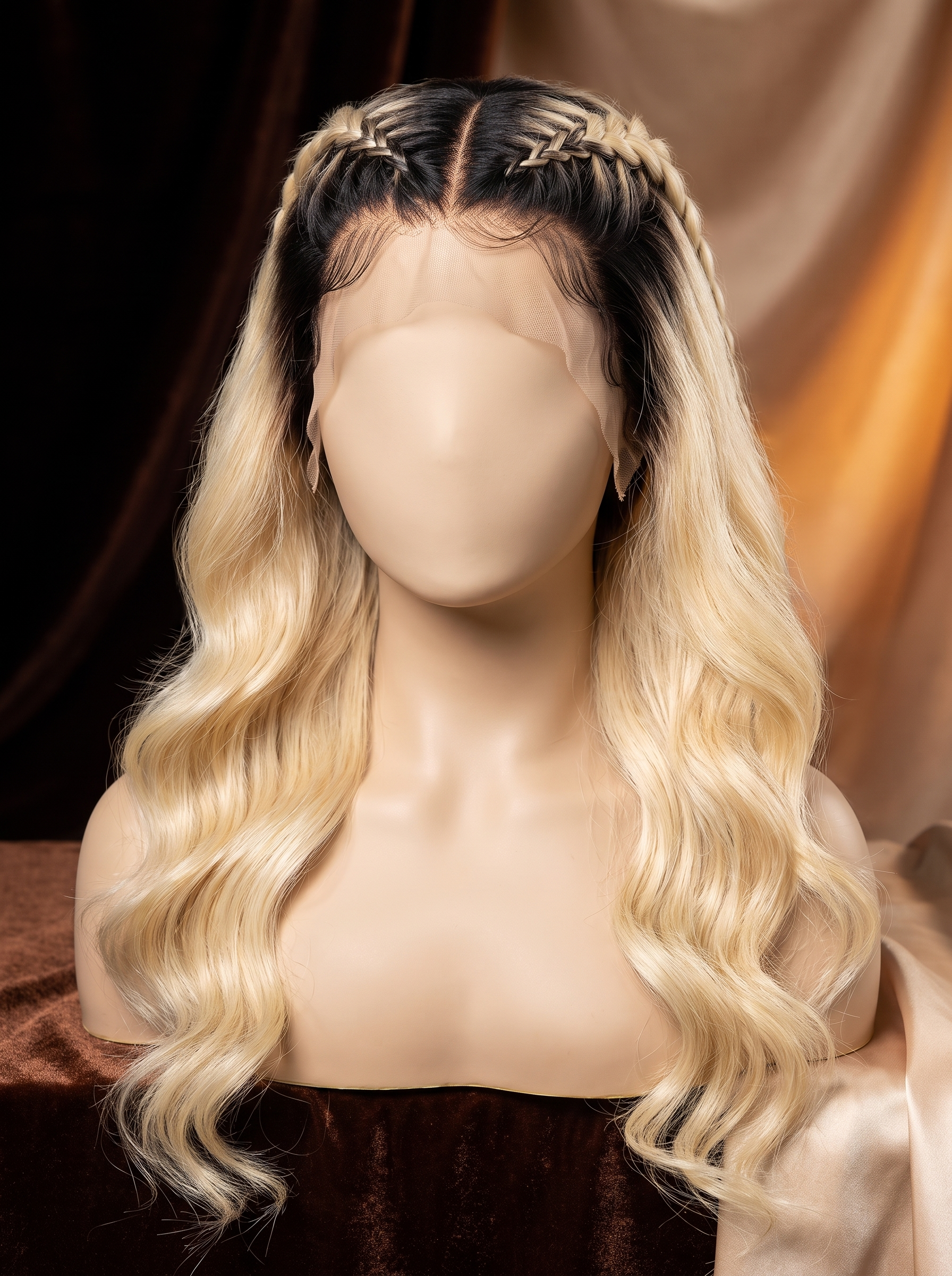 Cindarello Moonveil™ 1B/613 Ombre Blonde Lace Front Wig – 13x4 HD Glueless Human Hair Wig, 28”, Pre-Plucked