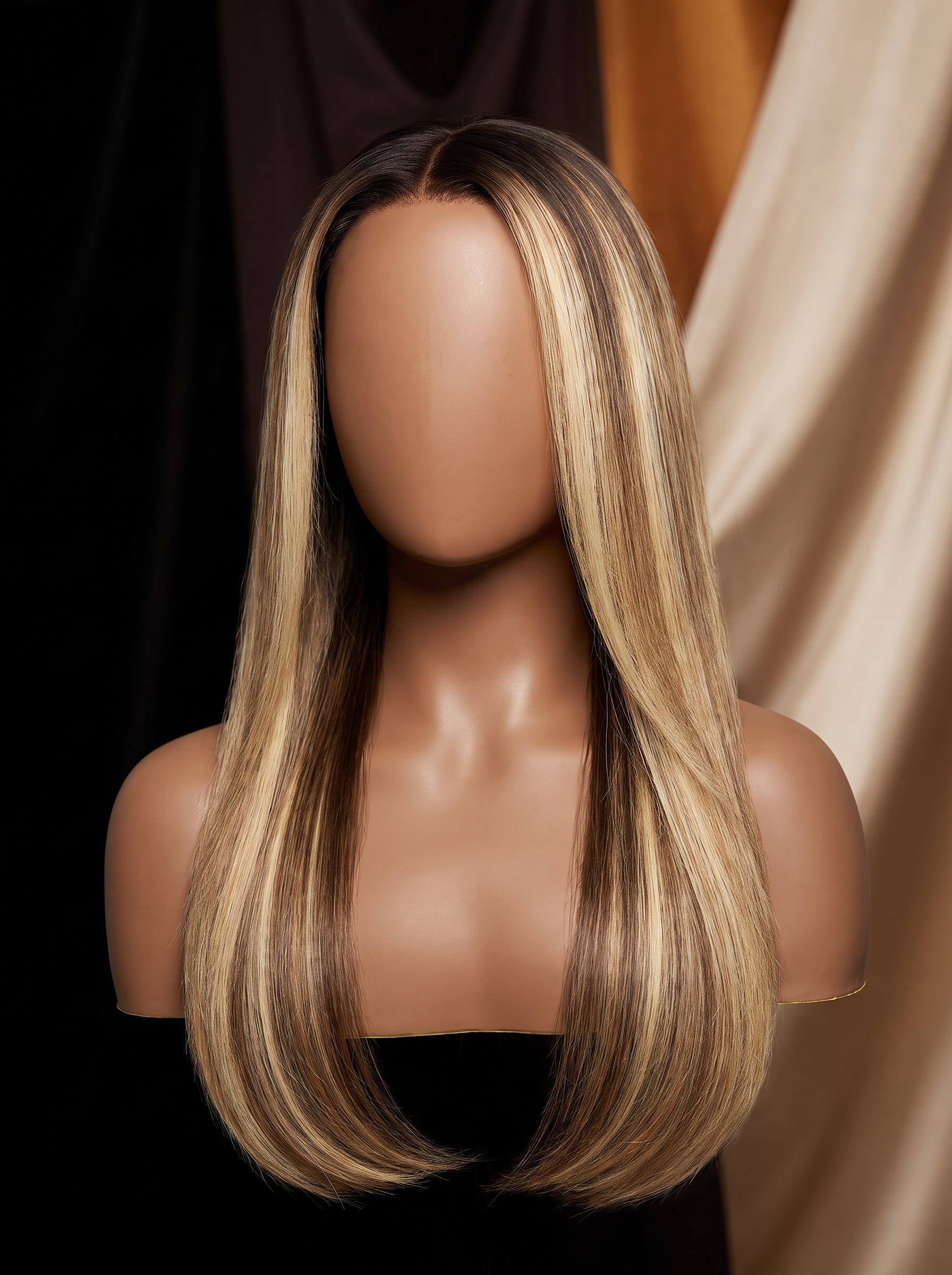 Cindarello Golden Contrast™ P4/613 Highlight Straight Human Hair Bundle – 16”, 95–100g Brazilian Remy Hair
