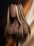 Cindarello Golden Contrast™ P4/613 Highlight Straight Human Hair Bundle – 16”, 95–100g Brazilian Remy Hair