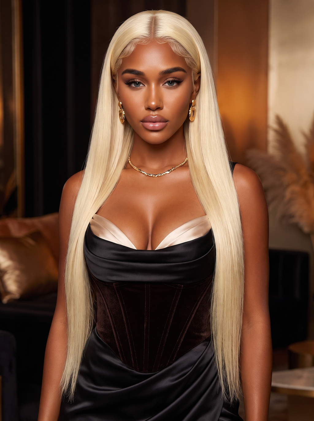 Cindarello Midnight Halo™ 613 Blonde 360 HD Lace Wig – 30”, 200% Density Brazilian Virgin Human Hair