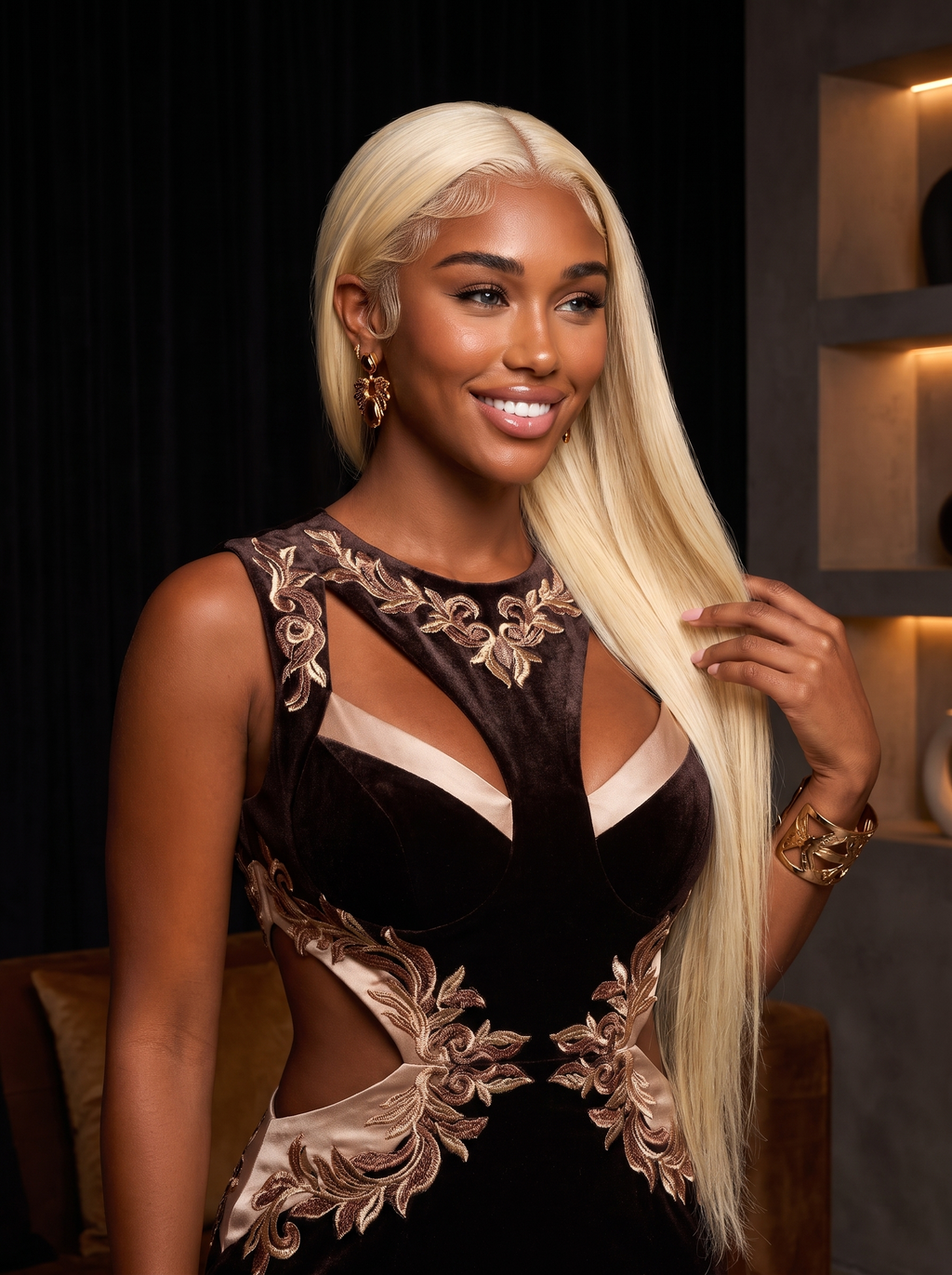 Cindarello Midnight Halo™ 613 Blonde 360 HD Lace Wig – 30”, 200% Density Brazilian Virgin Human Hair