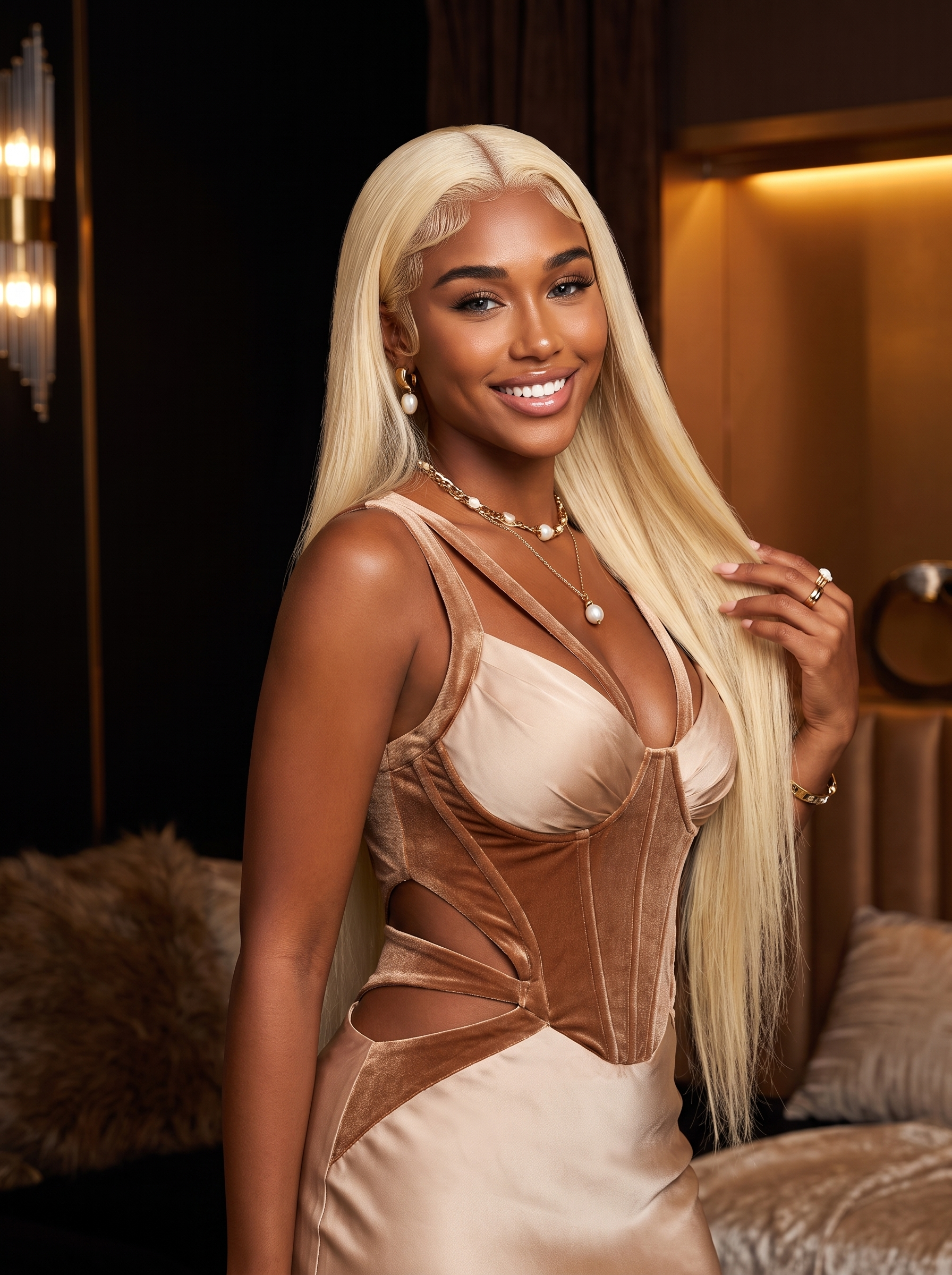 Cindarello Midnight Halo™ 613 Blonde 360 HD Lace Wig – 30”, 200% Density Brazilian Virgin Human Hair