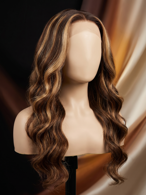 Cindarello Bronze Ribbon™ FB30 Highlight Body Wave Bundles – 4 x 30”, Brazilian Remy Human Hair