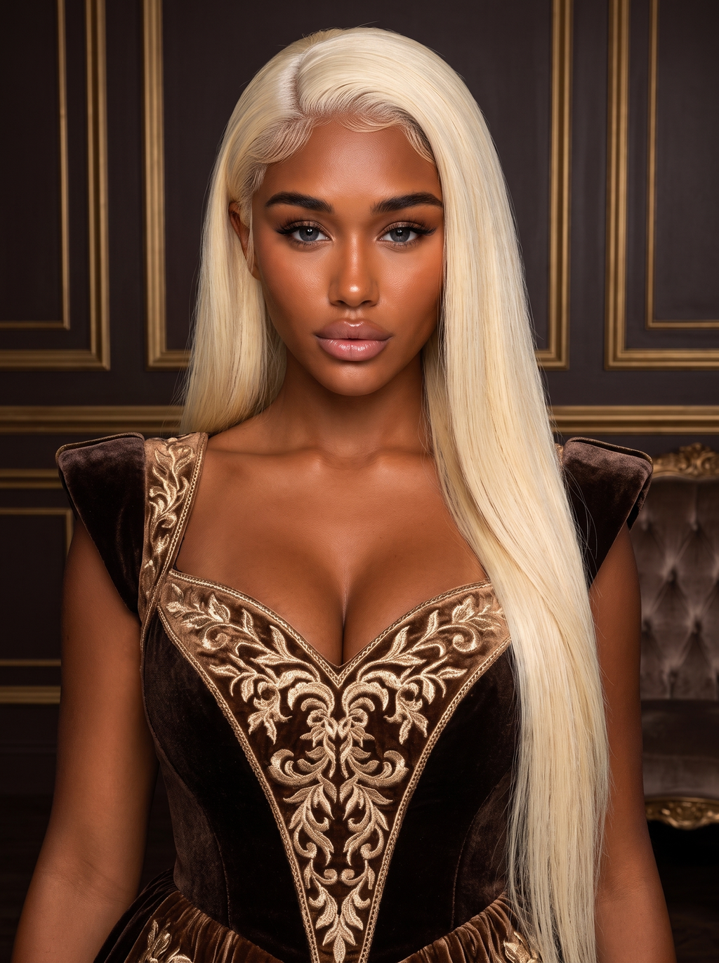 Cindarello Moonlit Length™ 613 Blonde Straight Wig – 13x6 HD Lace Front, 24”, 180% Density Human Hair
