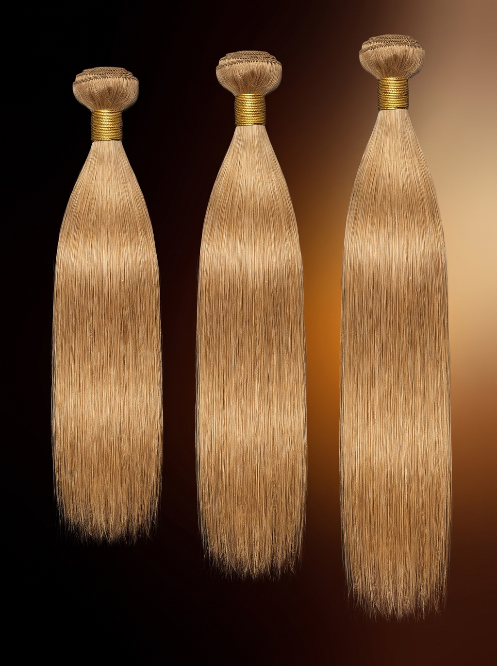 Cindarello Honey Afterdark™ #27 Straight Human Hair Bundles – 24”, 26” & 28”, Brazilian Virgin Hair