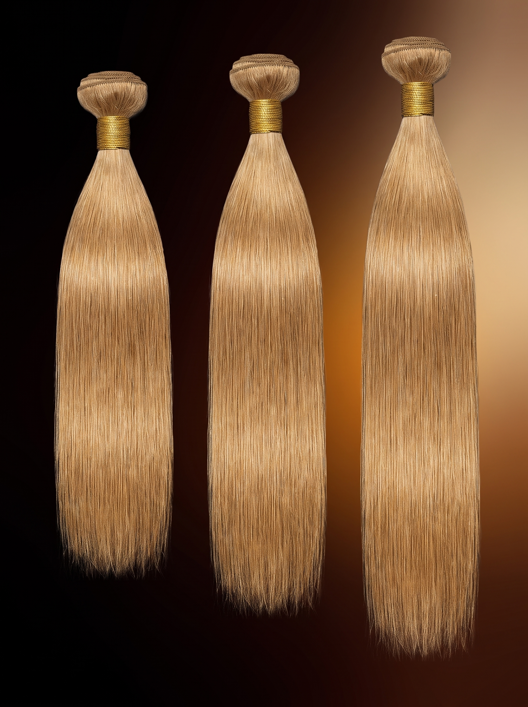 Cindarello Honey Afterdark™ #27 Straight Human Hair Bundles – 24”, 26” & 28”, Brazilian Virgin Hair
