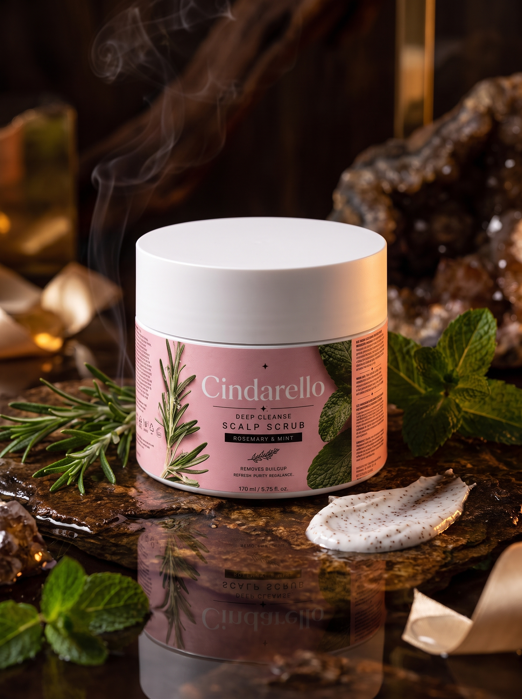 Cindarello Midnight Reset™ Deep Cleanse Scalp Scrub — Rosemary & Mint, 170 ml