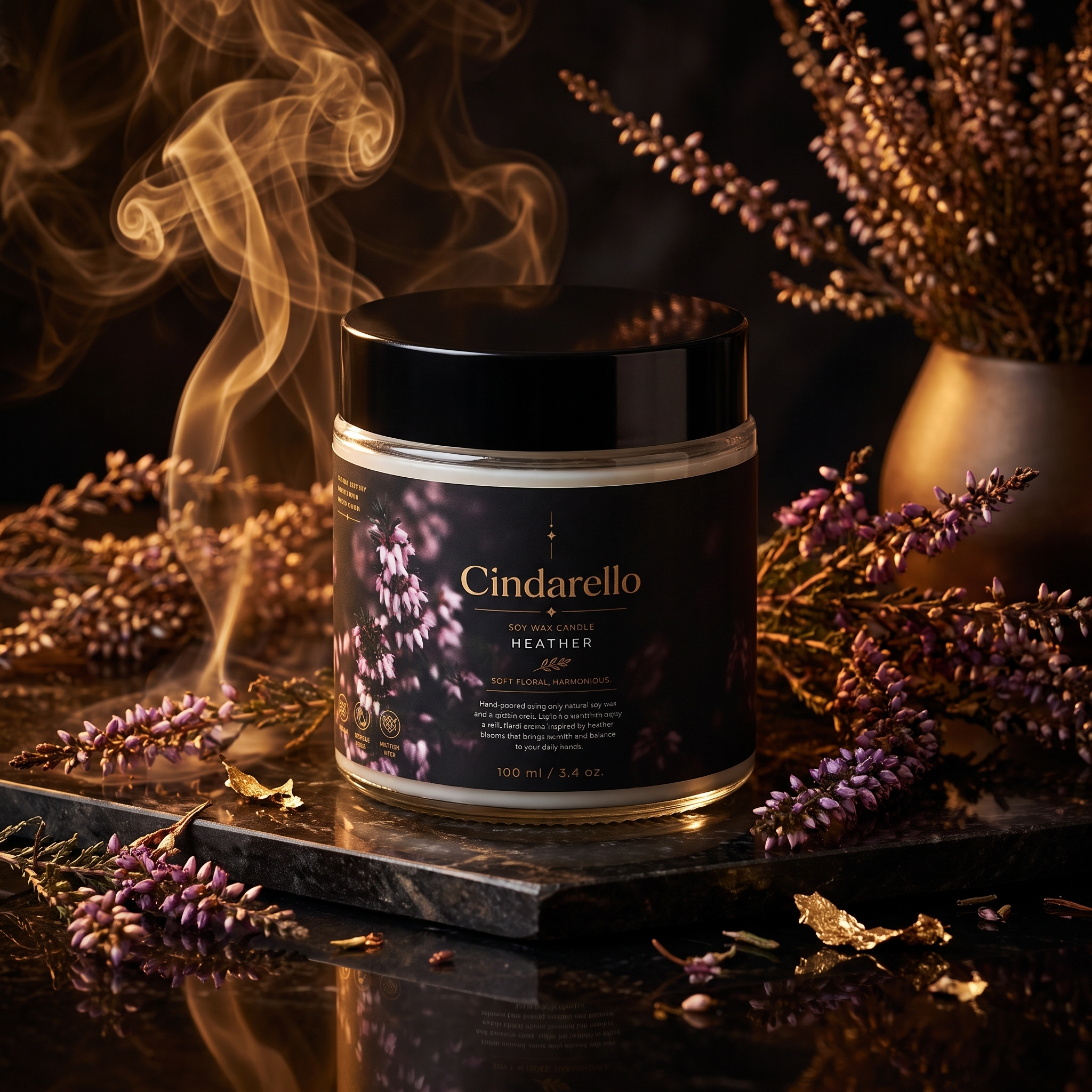 Cindarello Heather Glow™ Soy Wax Candle – 100 ml