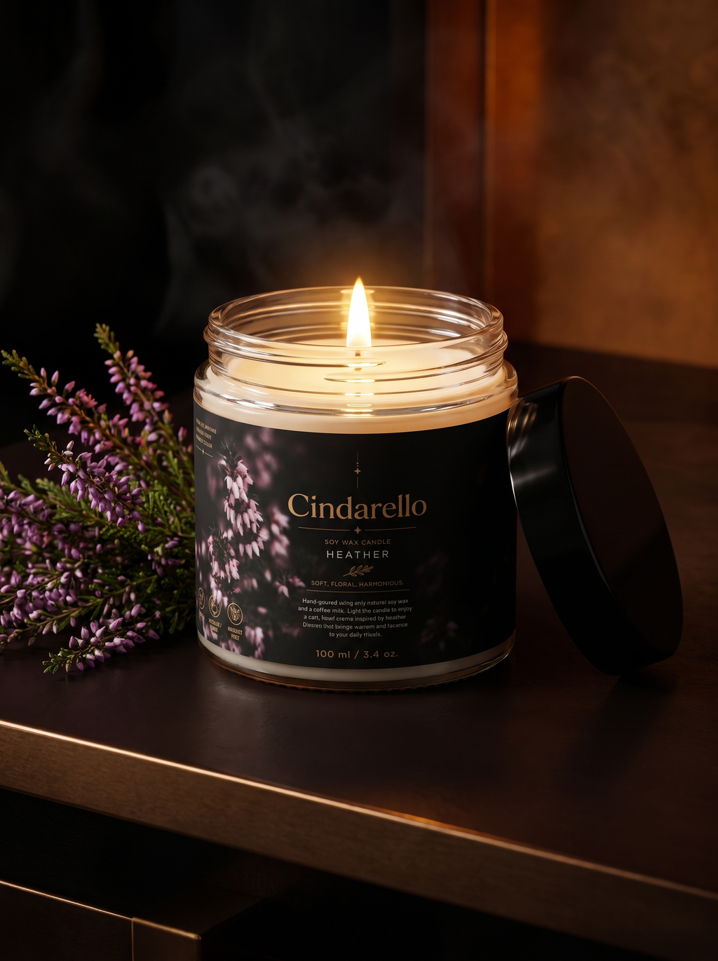 Cindarello Heather Glow™ Soy Wax Candle – 100 ml