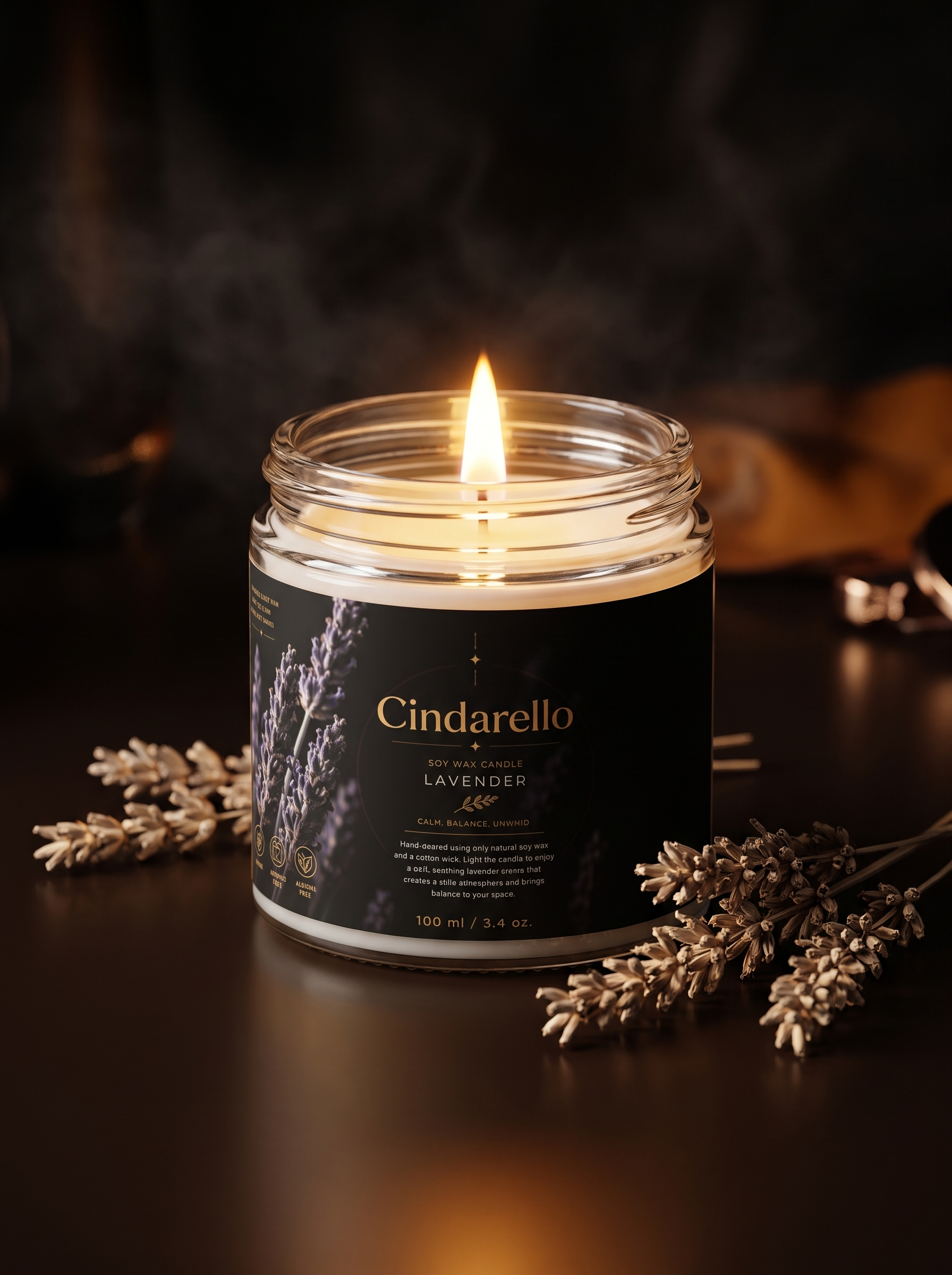 Cindarello Lavender Dream™ Soy Wax Candle – 100 ml