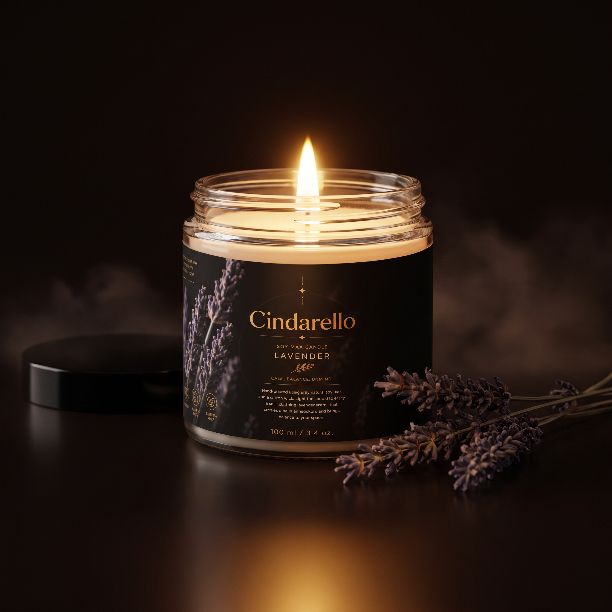 Cindarello Lavender Dream™ Soy Wax Candle – 100 ml