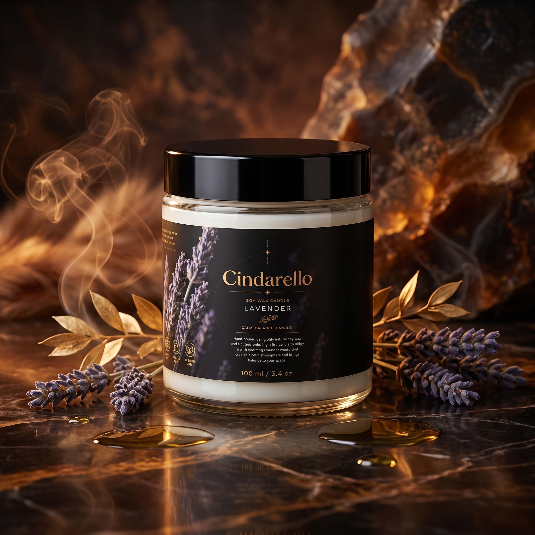 Cindarello Lavender Dream™ Soy Wax Candle – 100 ml