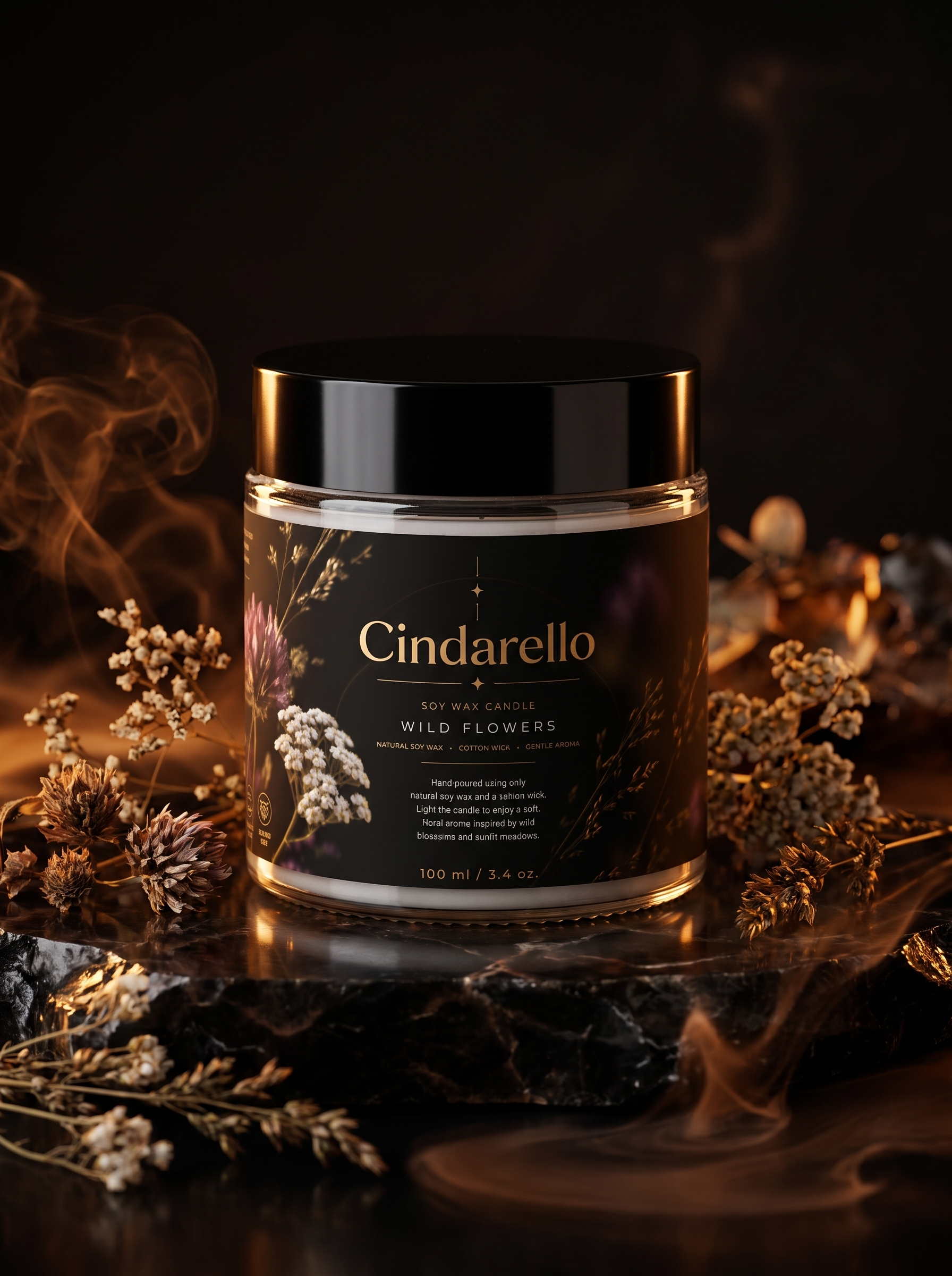 Cindarello Wildflower Spell™ Soy Wax Candle – 100 ml