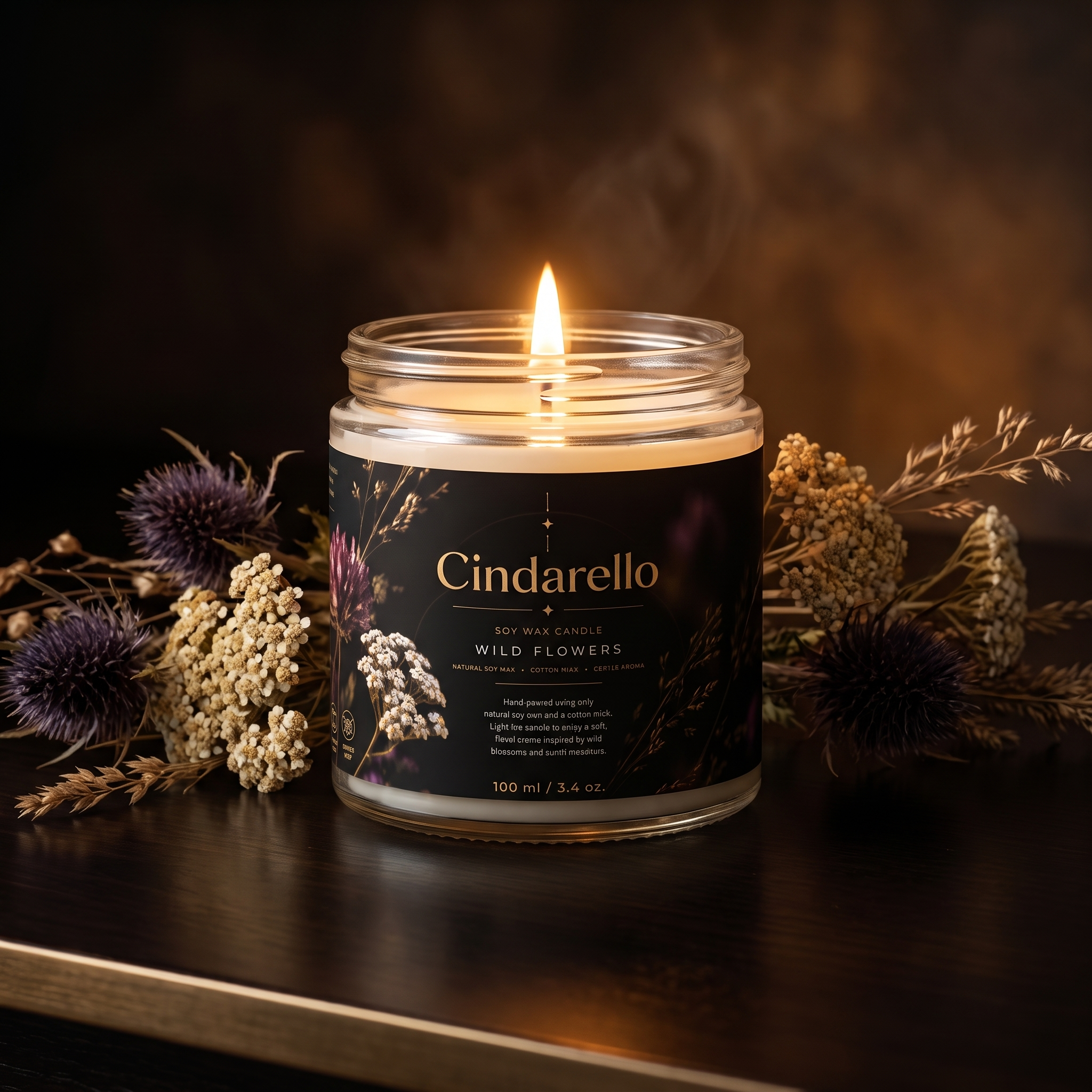 Cindarello Wildflower Spell™ Soy Wax Candle – 100 ml