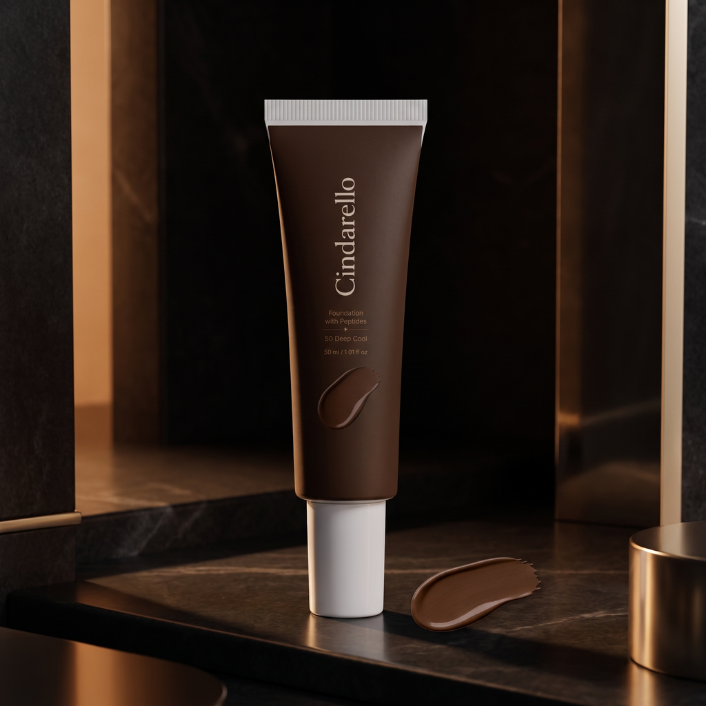 Cindarello Midnight Veil™ Foundation with Peptides — 50 Deep Cool, 30 ml