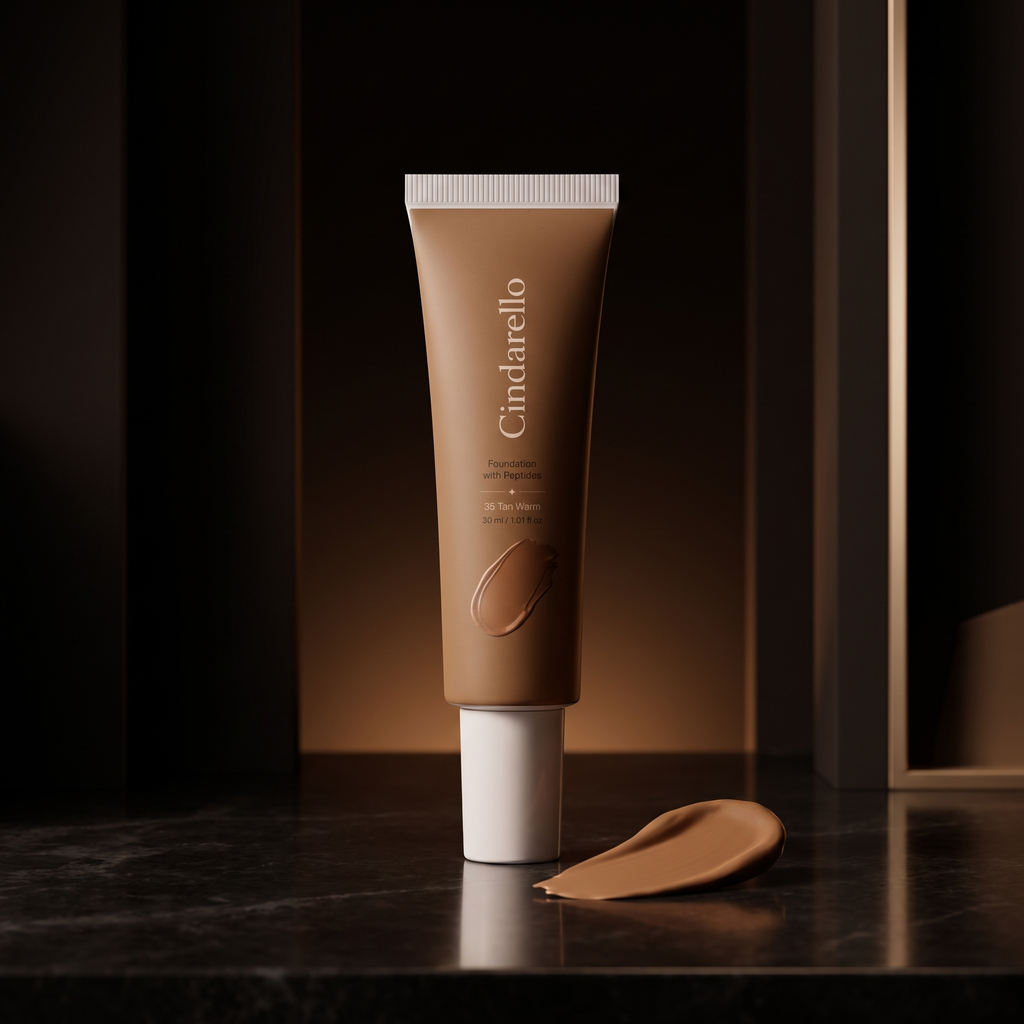 Cindarello Midnight Veil™ Foundation with Peptides — 35 Tan Warm, 30 ml