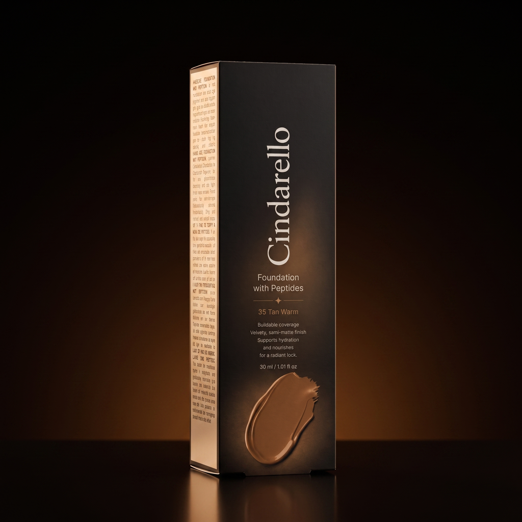 Cindarello Midnight Veil™ Foundation with Peptides — 35 Tan Warm, 30 ml