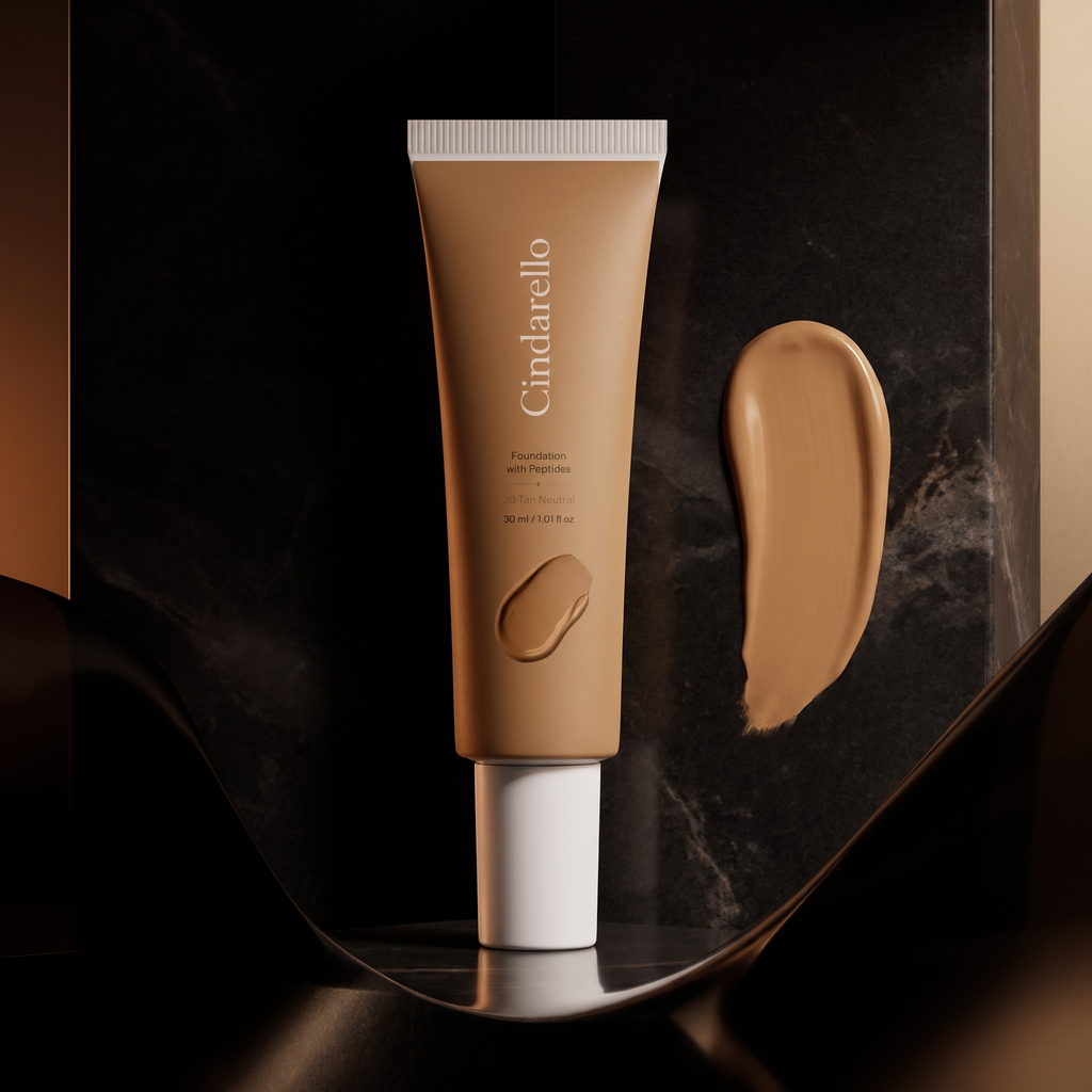 Cindarello Midnight Veil™ Foundation with Peptides — 30 Tan Neutral, 30 ml