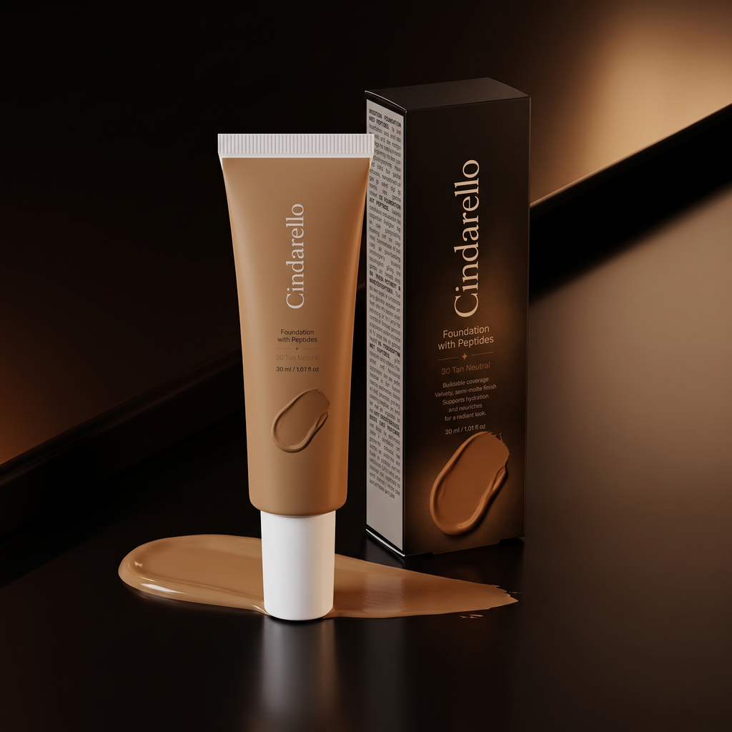 Cindarello Midnight Veil™ Foundation with Peptides — 30 Tan Neutral, 30 ml