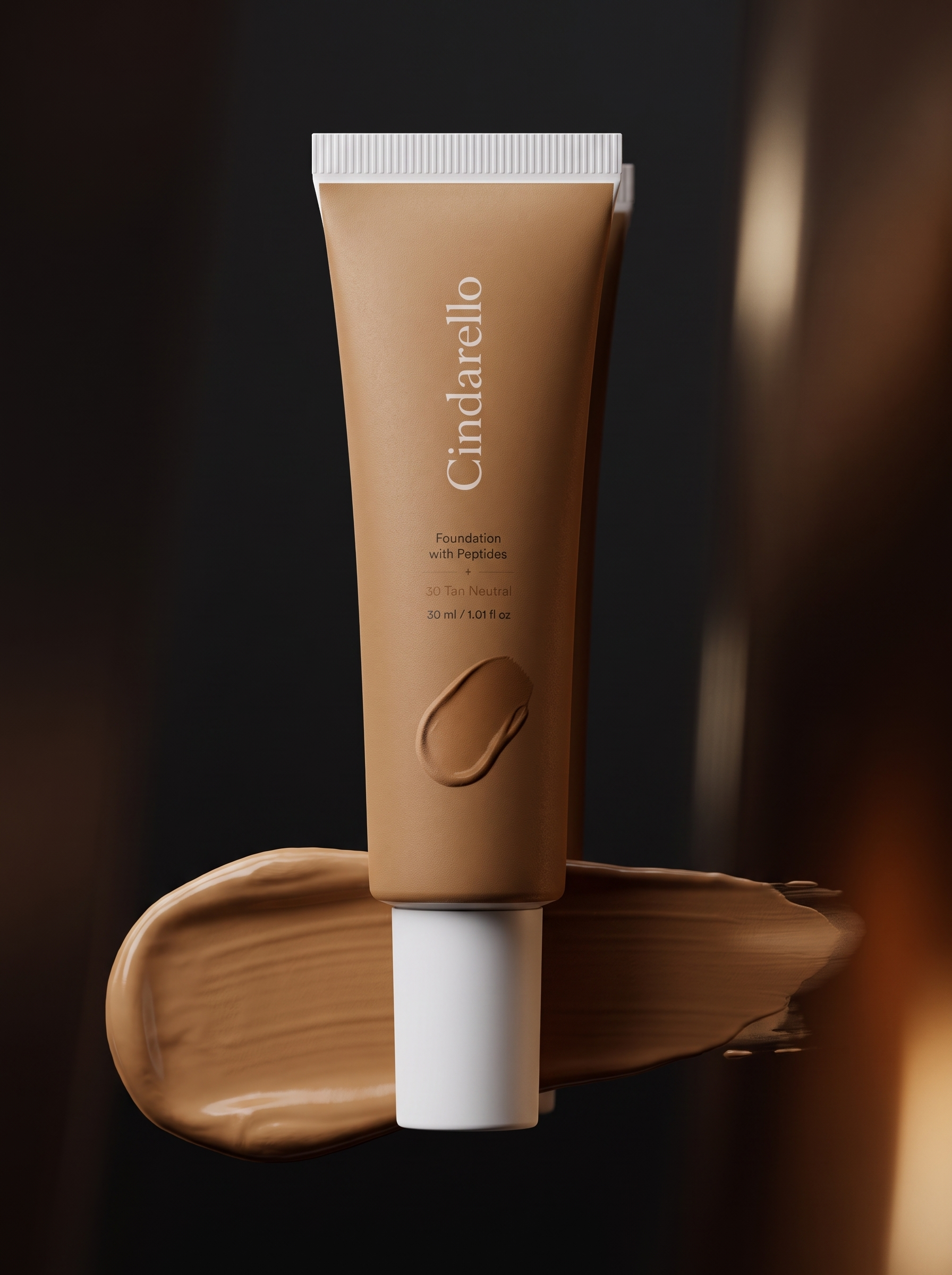 Cindarello Midnight Veil™ Foundation with Peptides — 30 Tan Neutral, 30 ml