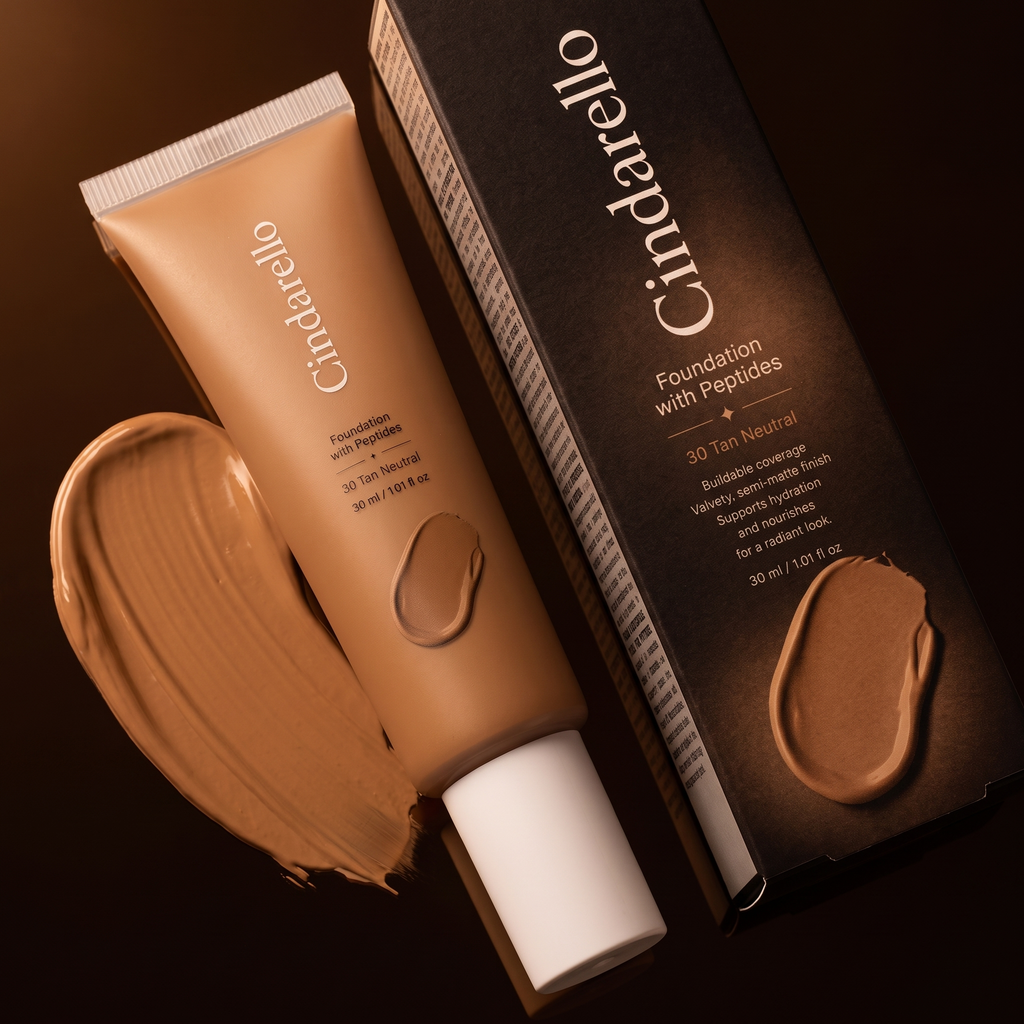 Cindarello Midnight Veil™ Foundation with Peptides — 30 Tan Neutral, 30 ml