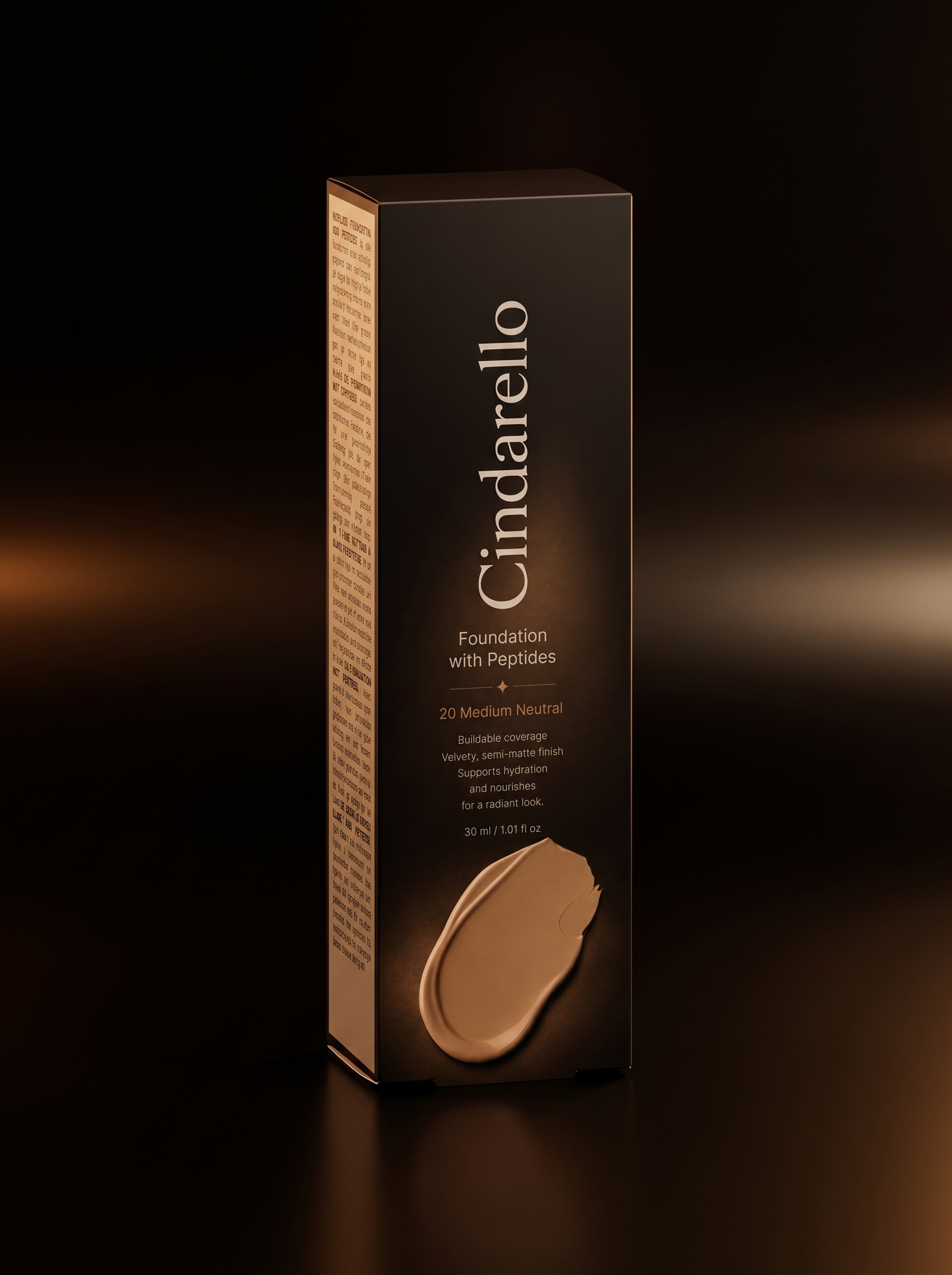 Cindarello Midnight Veil™ Foundation with Peptides — 20 Medium Neutral, 30 ml