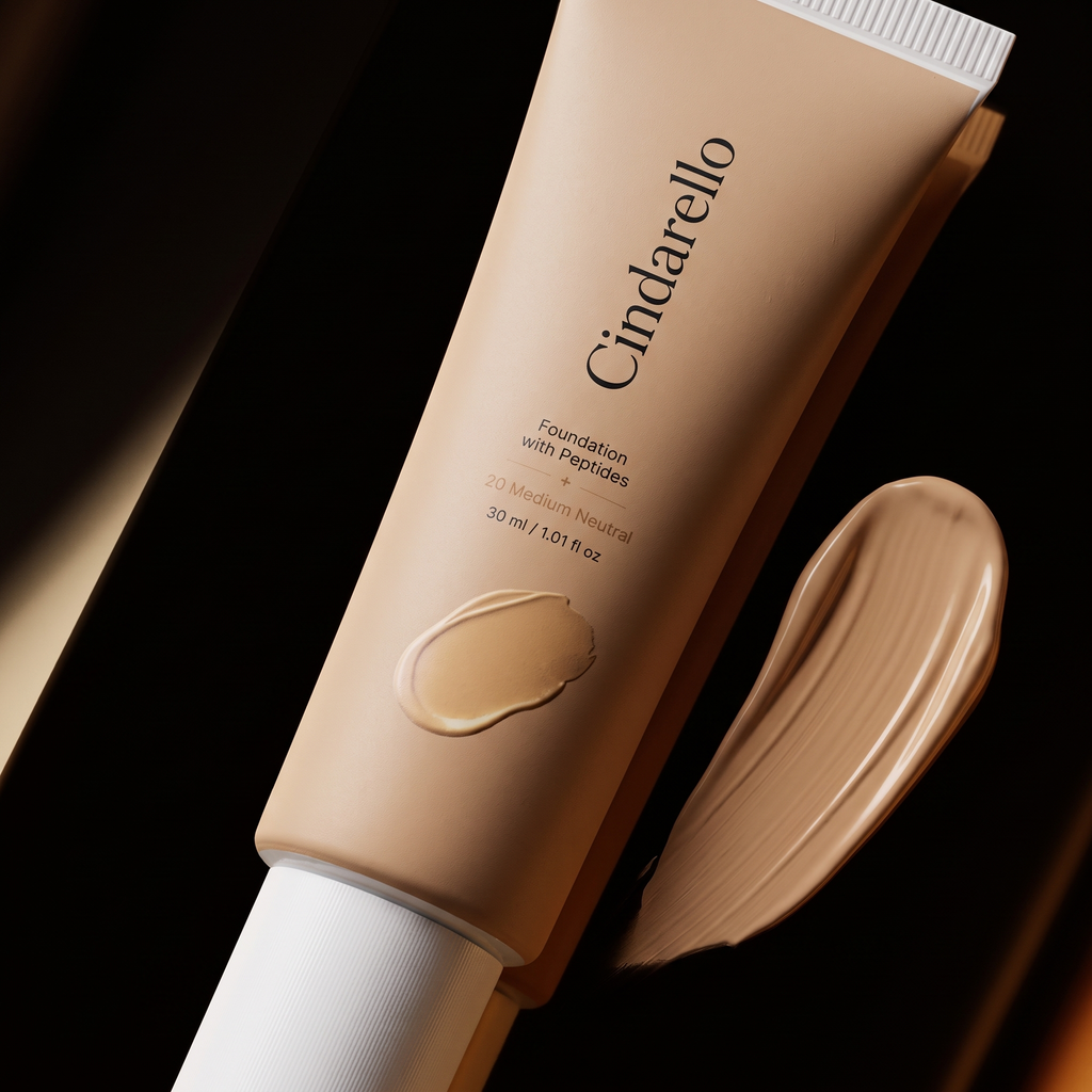 Cindarello Midnight Veil™ Foundation with Peptides — 20 Medium Neutral, 30 ml