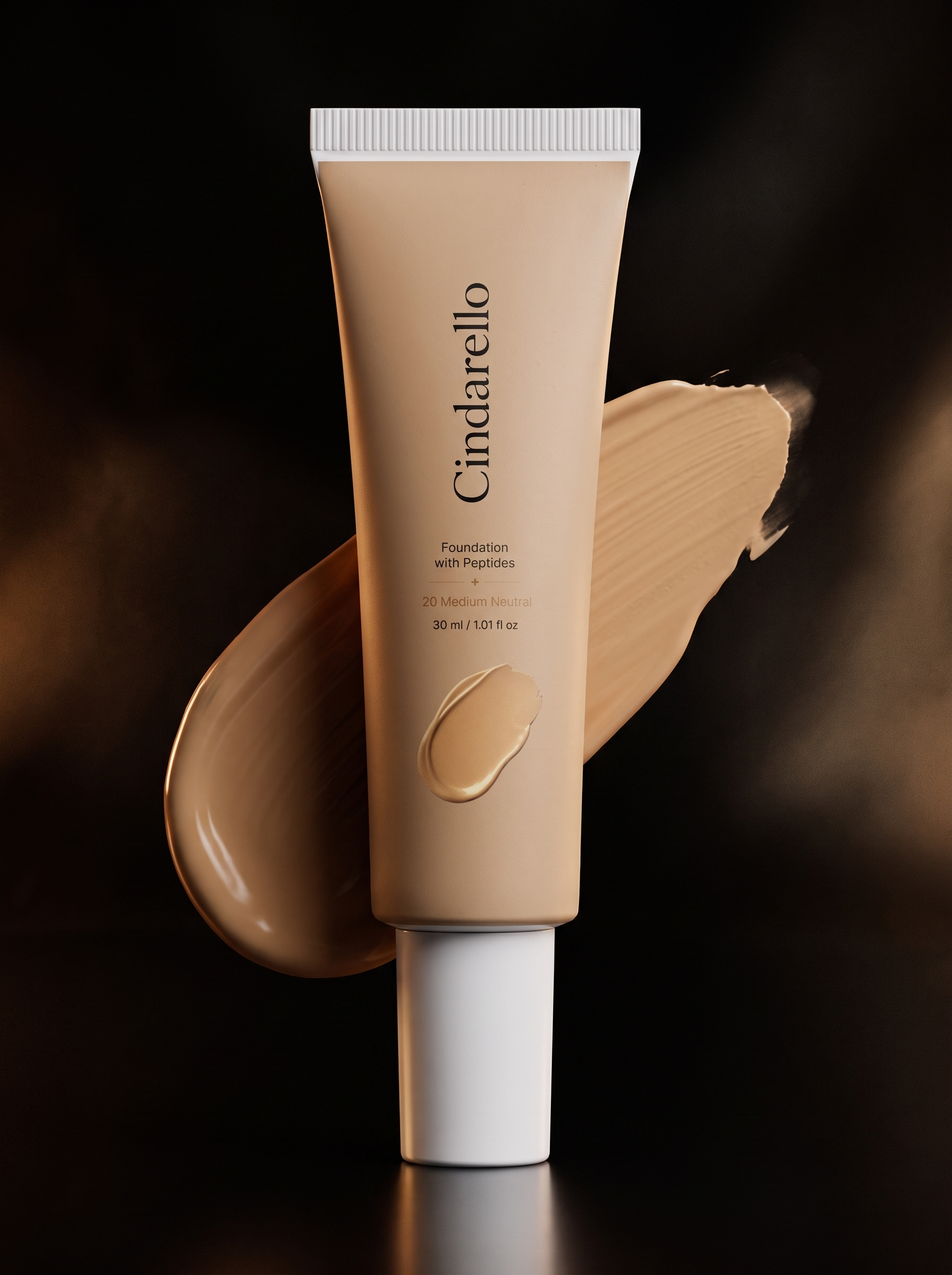 Cindarello Midnight Veil™ Foundation with Peptides — 20 Medium Neutral, 30 ml