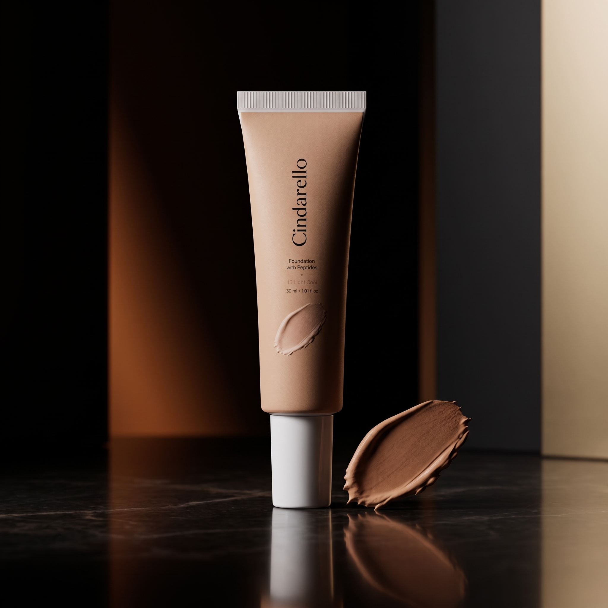 Cindarello Midnight Veil™ Foundation with Peptides — 15 Light Cool, 30 ml