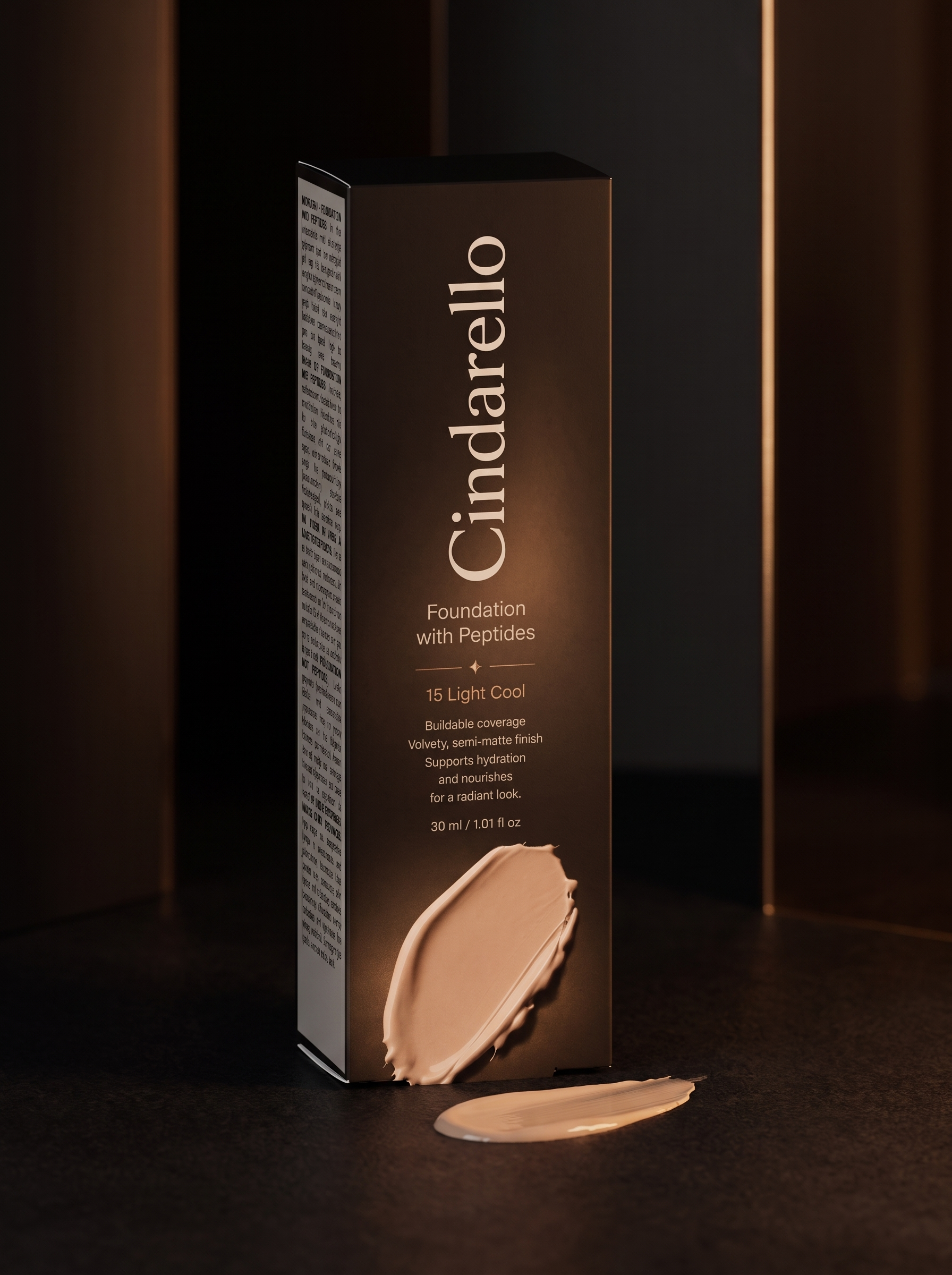Cindarello Midnight Veil™ Foundation with Peptides — 15 Light Cool, 30 ml