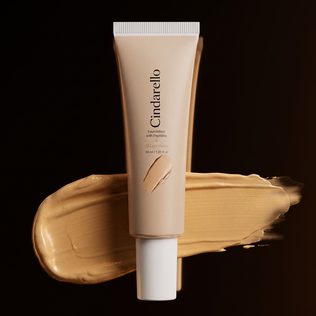 Cindarello Midnight Veil™ Foundation with Peptides — 10 Light Warm, 30 ml